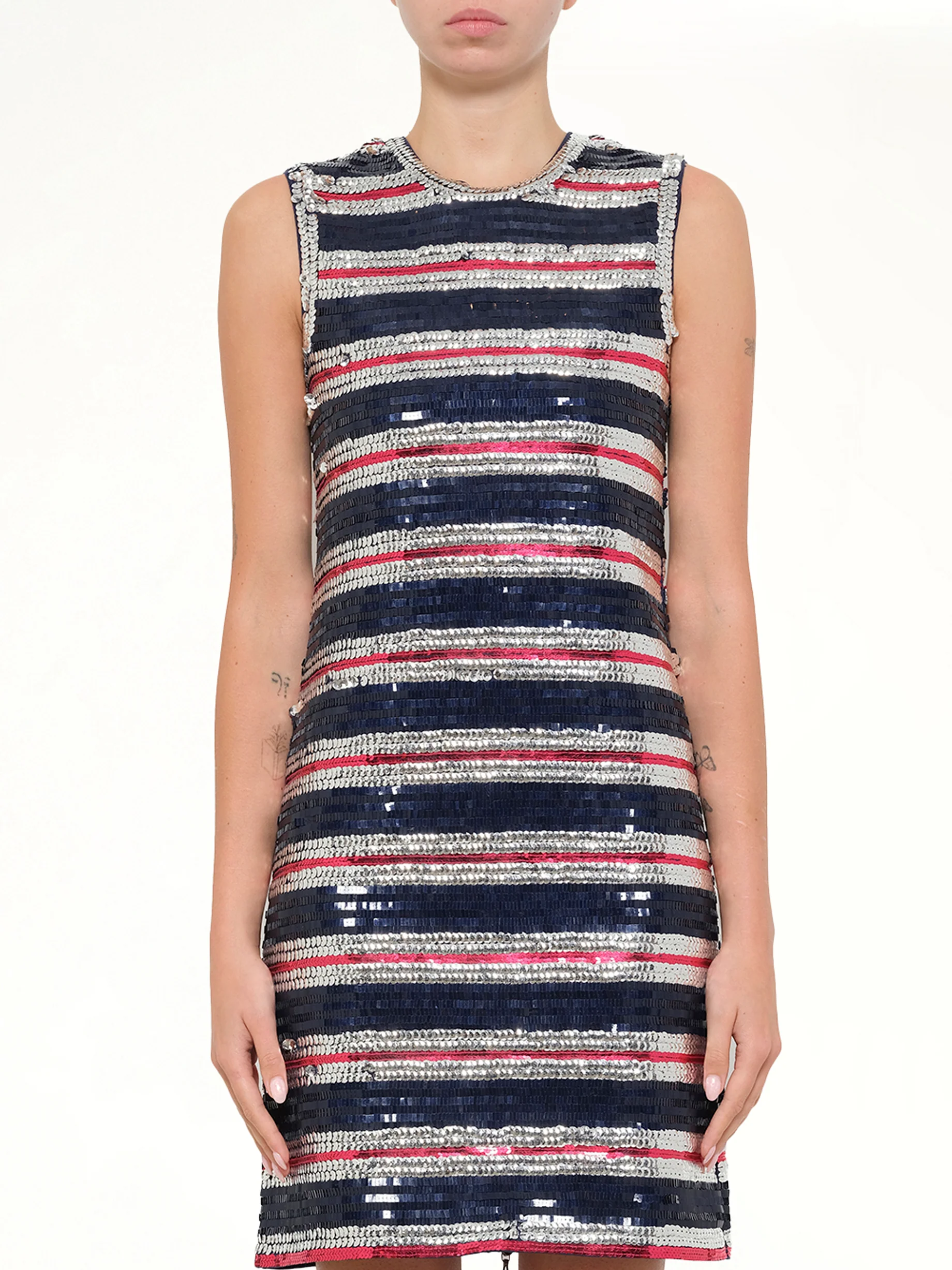 Embellished Long Jersey Dress in Blue