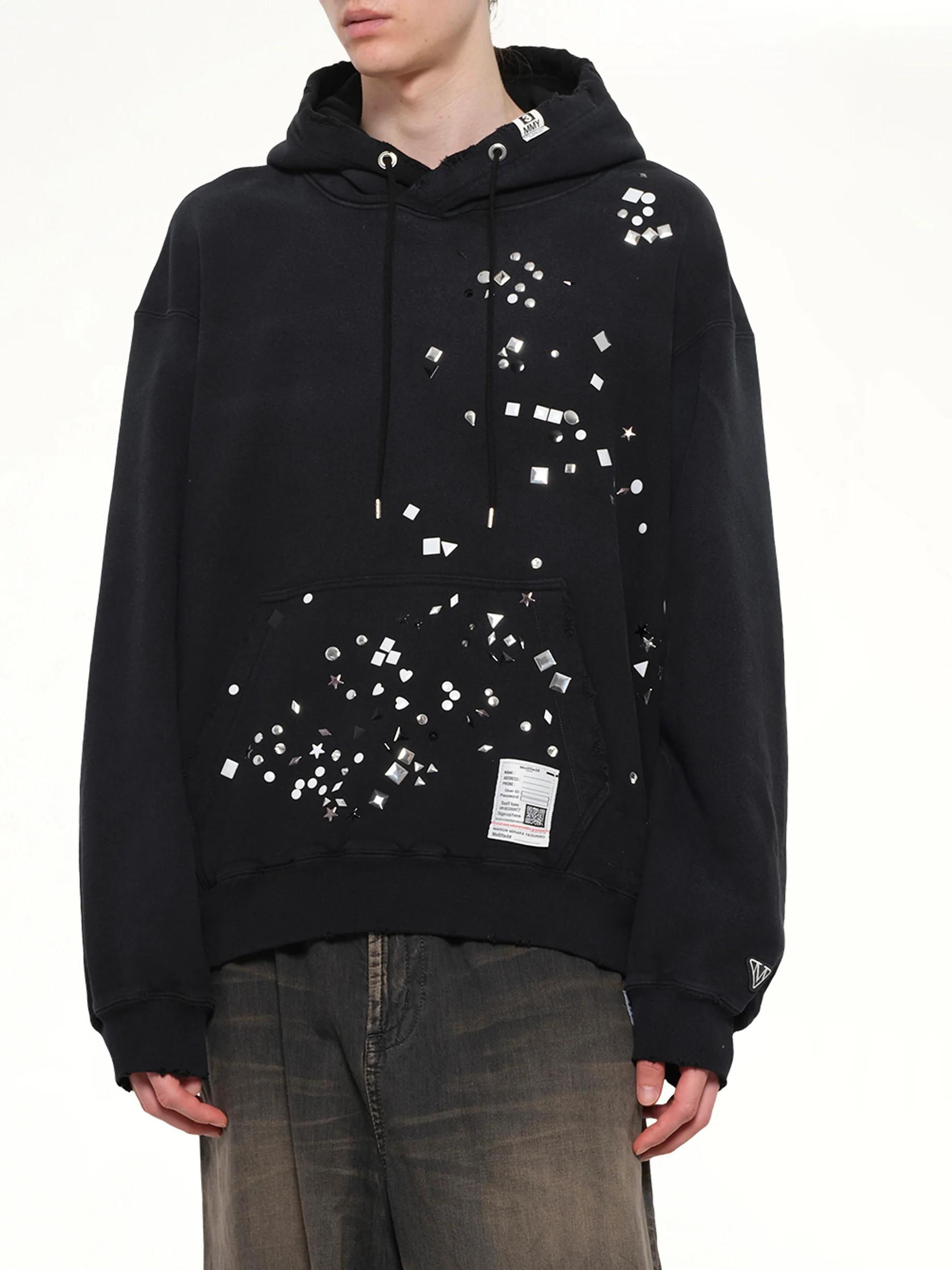 Embellished Hoodie in Black - Image 6