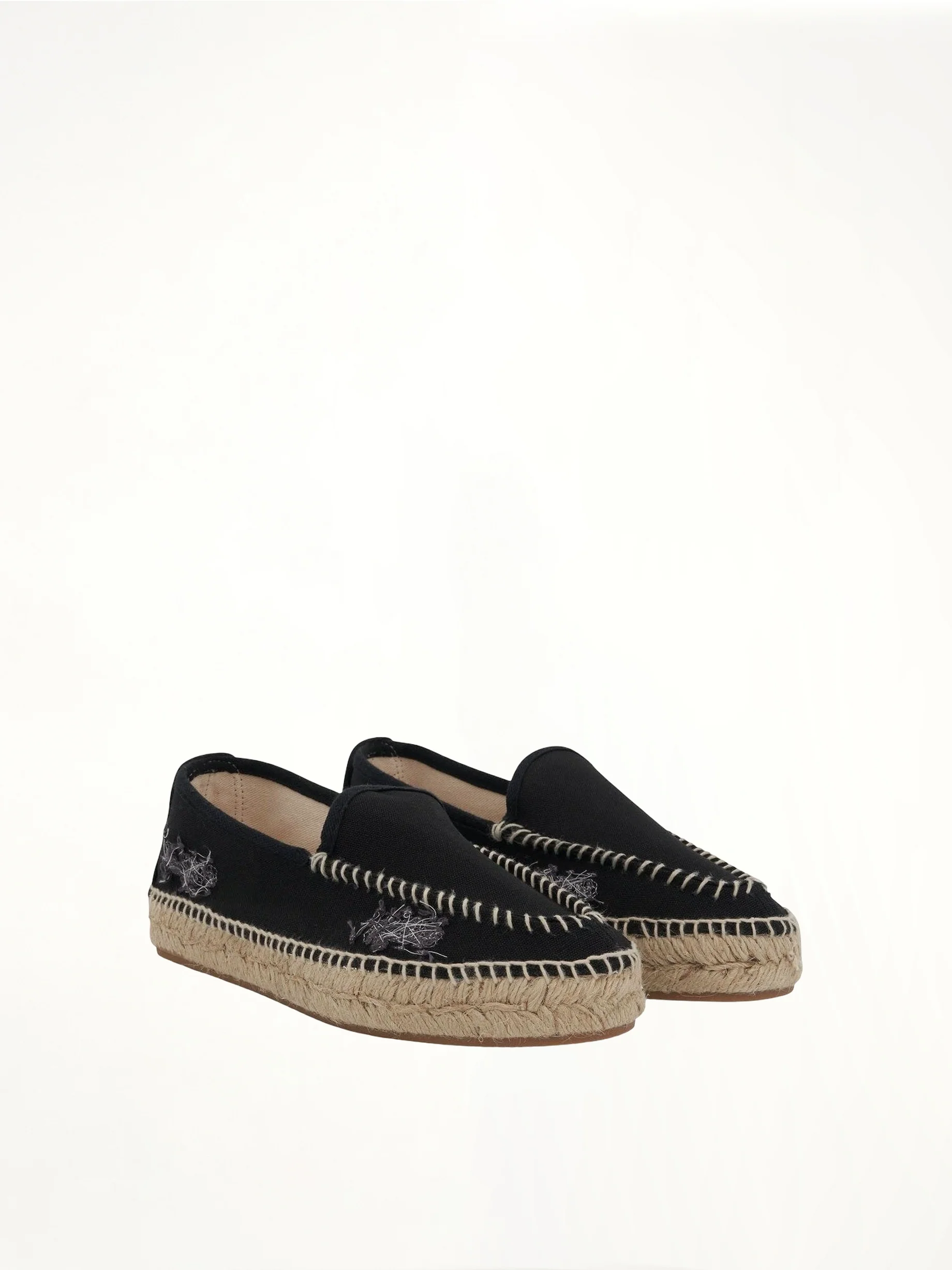 Embroidered Espadrilles in Black - Image 2