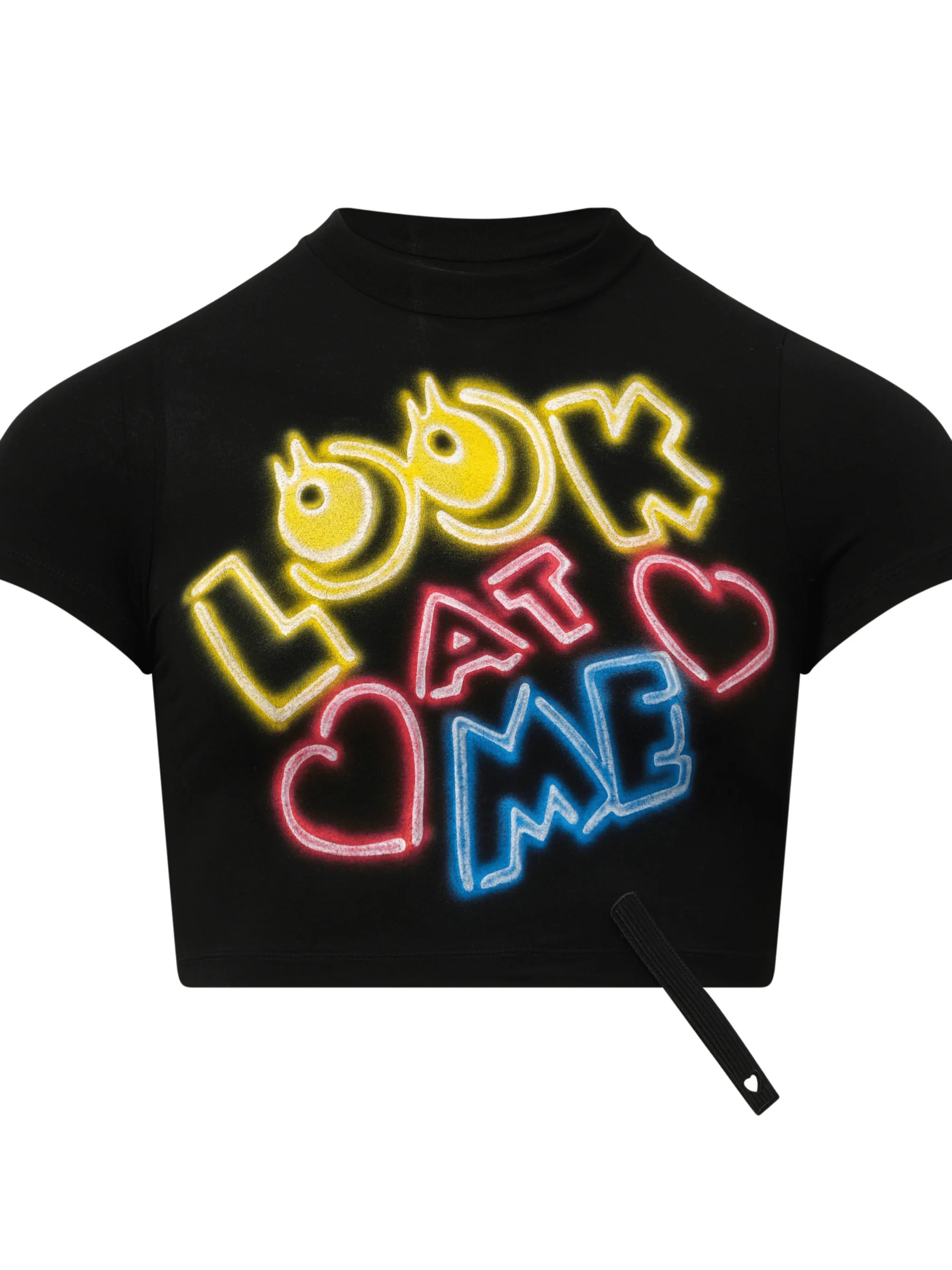 English Fan-Service Neon Paint T-Shirt in Black - Image 2