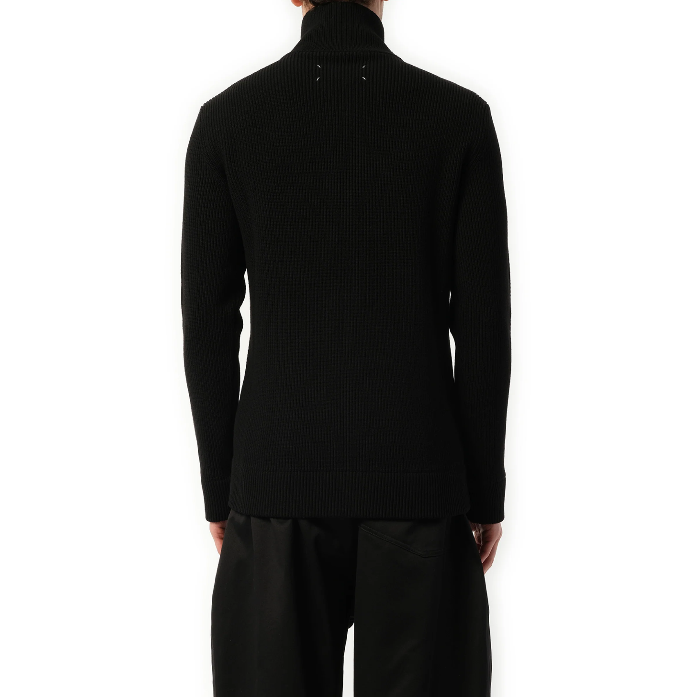 English Rib Zip Cardigan in Black - Image 6