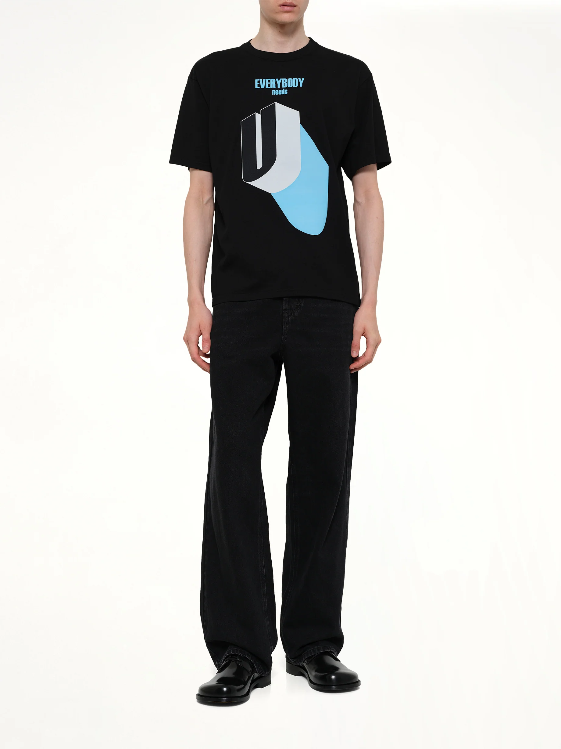 Everybody Needs U T-Shirt in Black - Image 4