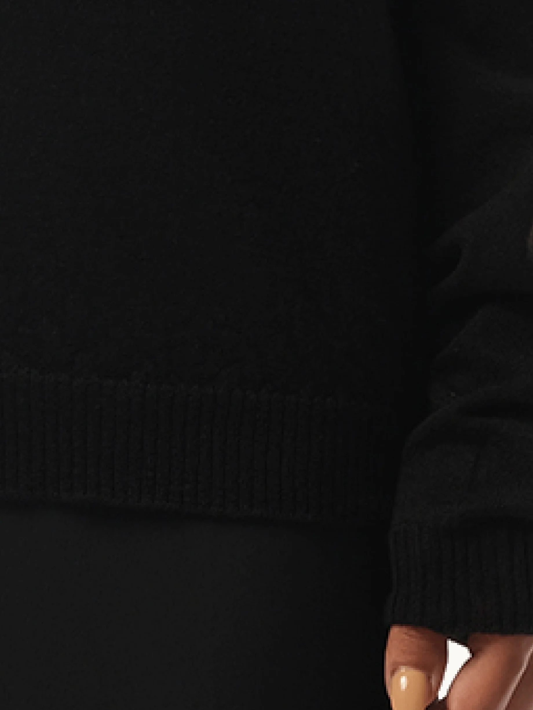 Extreme V Neck Pullover in Black - Image 3