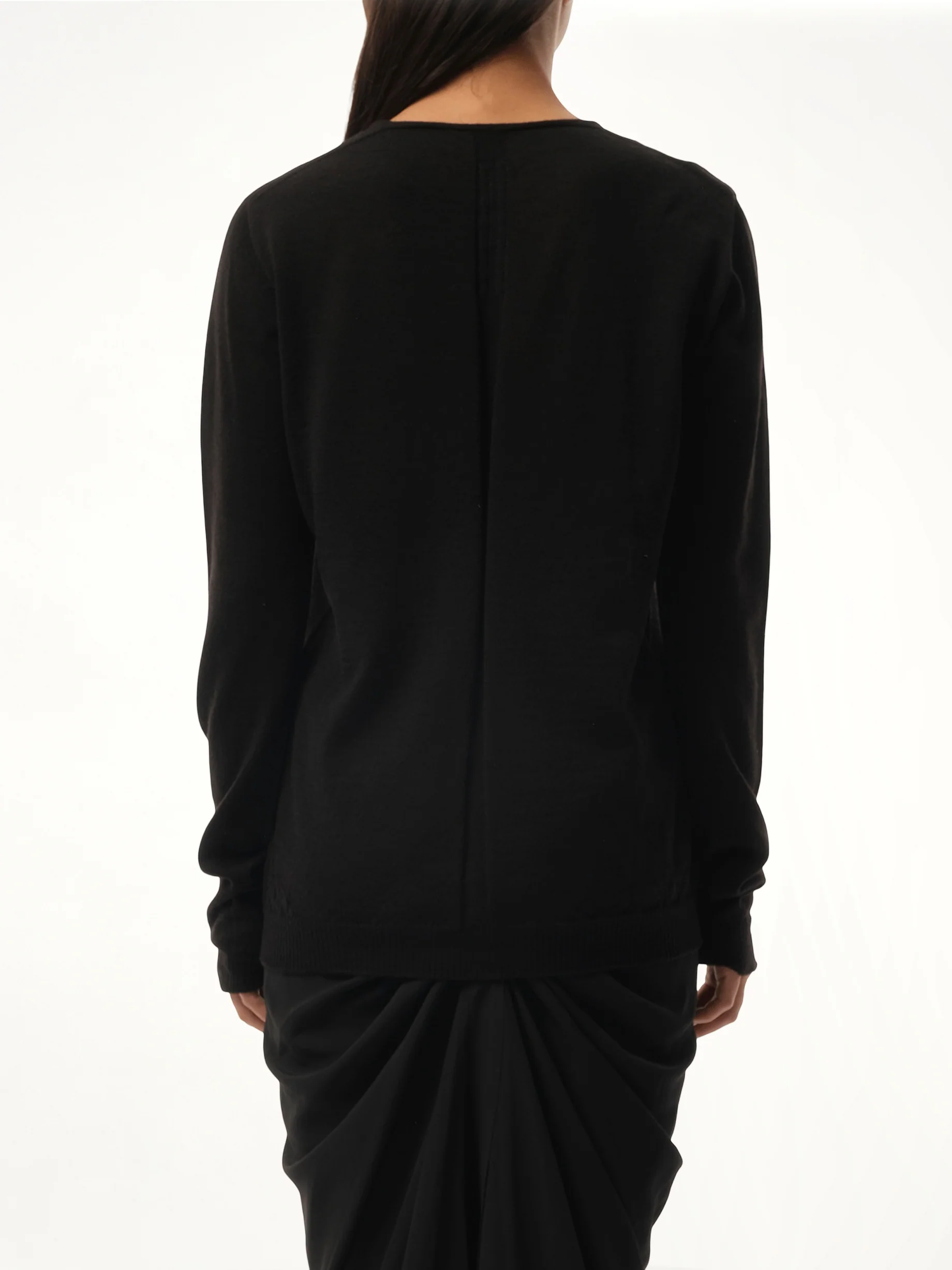 Extreme V Neck Pullover in Black - Image 6