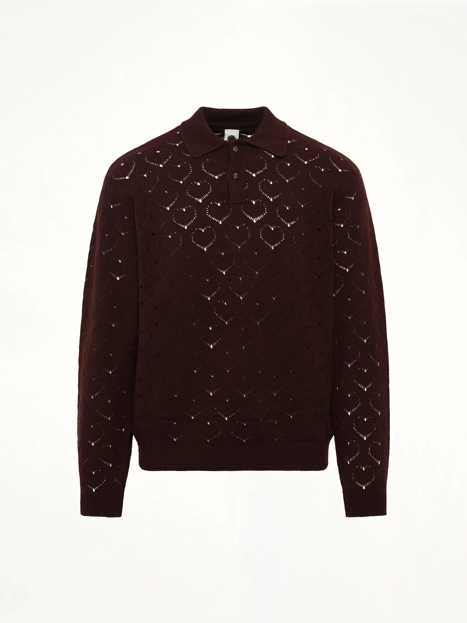 Eyelet Polo in Dark Tobacco - Image 2