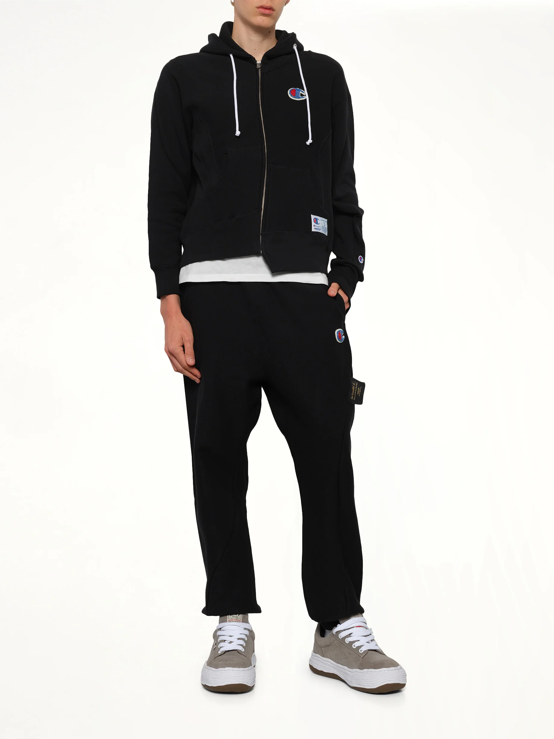 Undercover X Champion Zip Hoodie in Black - Image 4