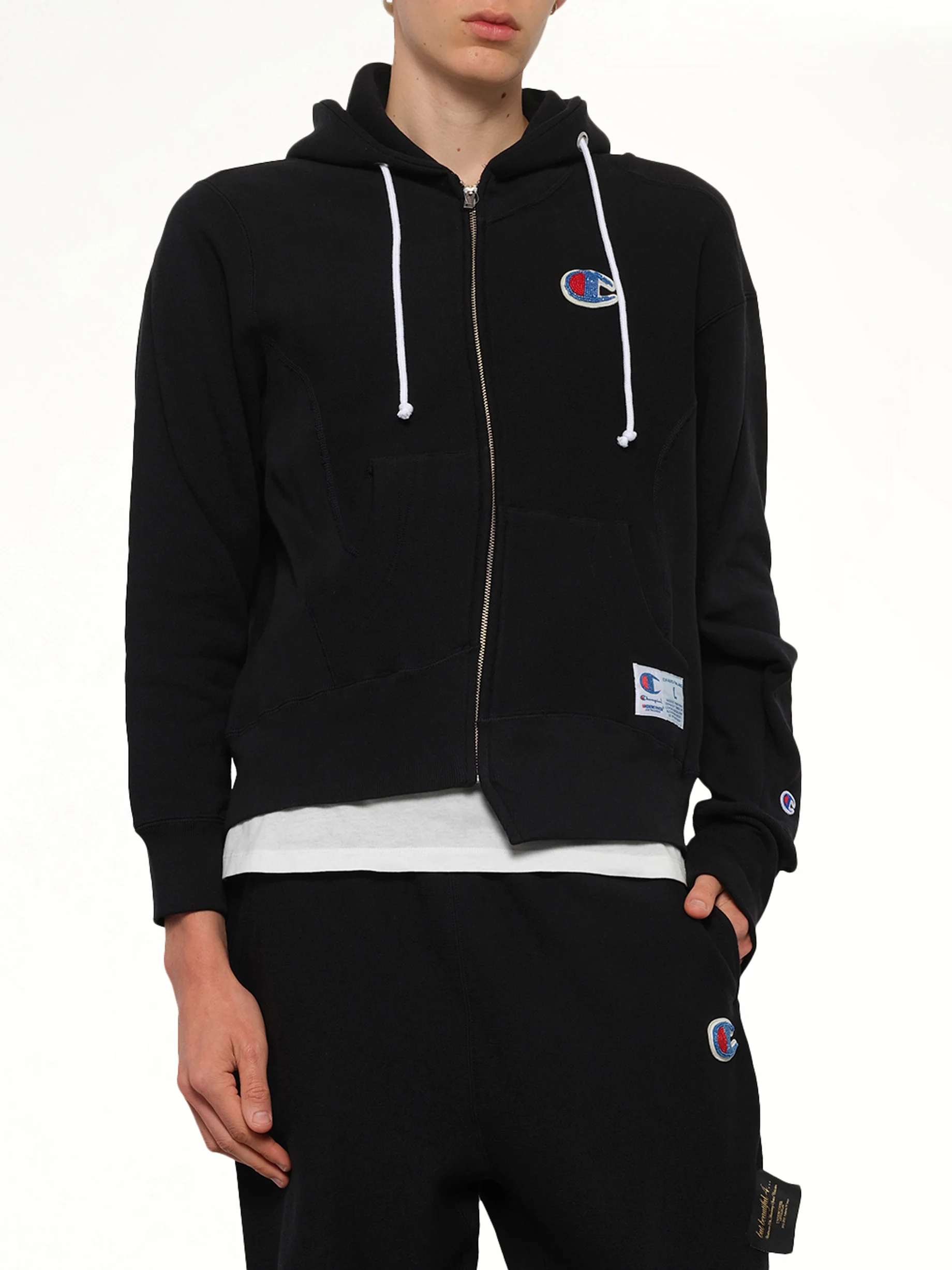 Undercover X Champion Zip Hoodie in Black - Image 6