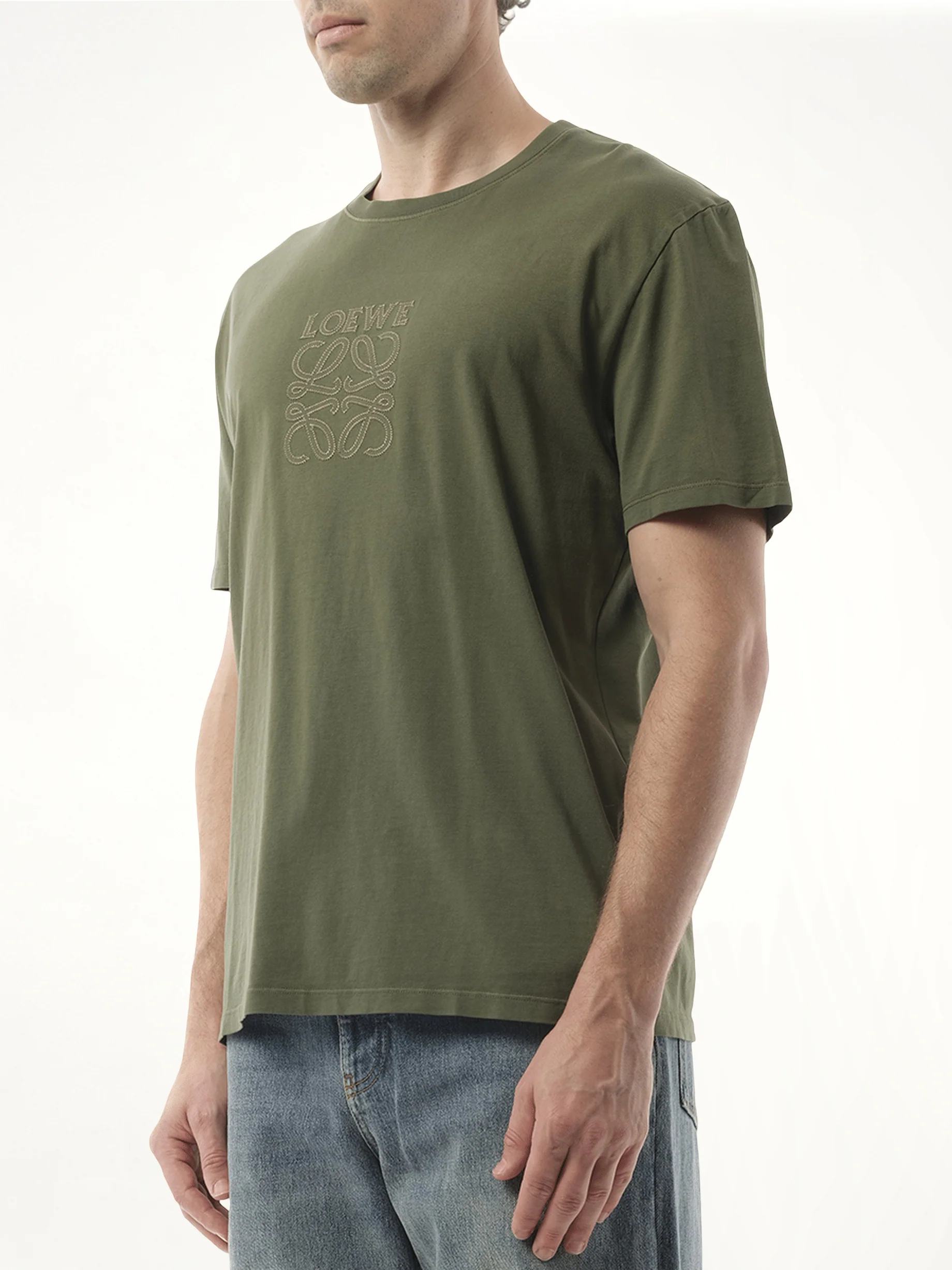 Faded Anagram T-Shirt in Khaki Green - Image 5
