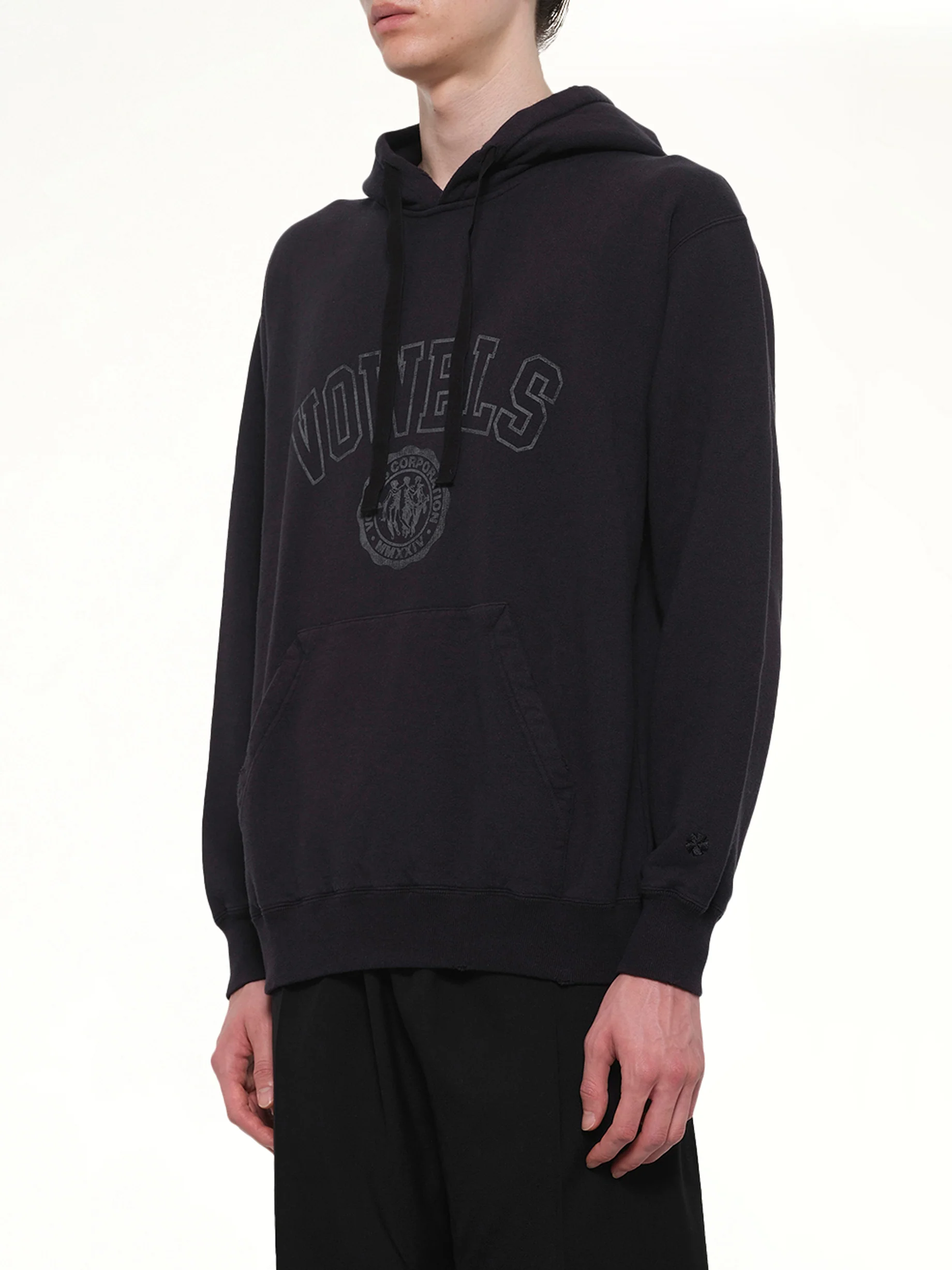 Faded Collegiate Hoodie in Black - Image 3