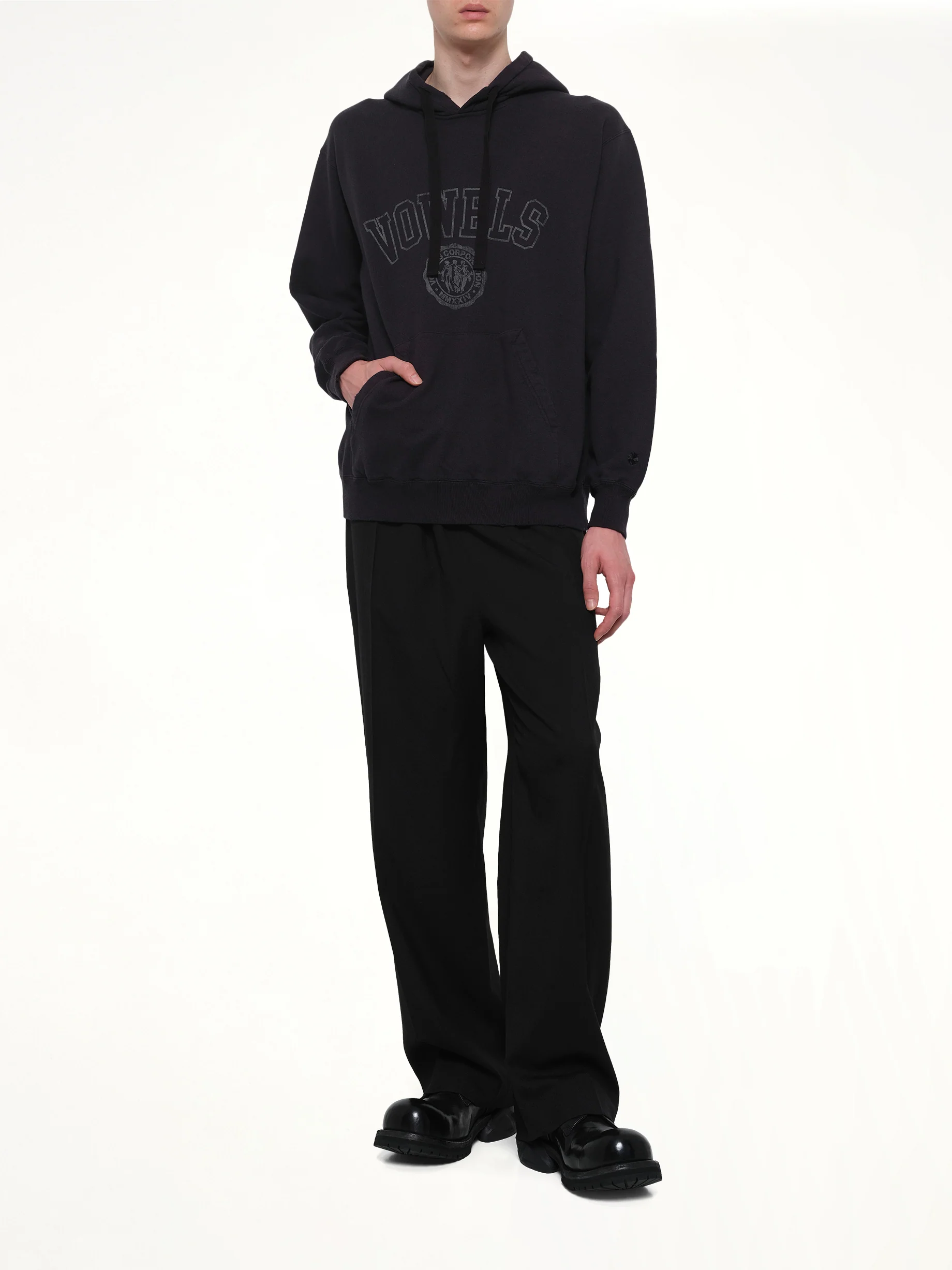 Faded Collegiate Hoodie in Black - Image 4