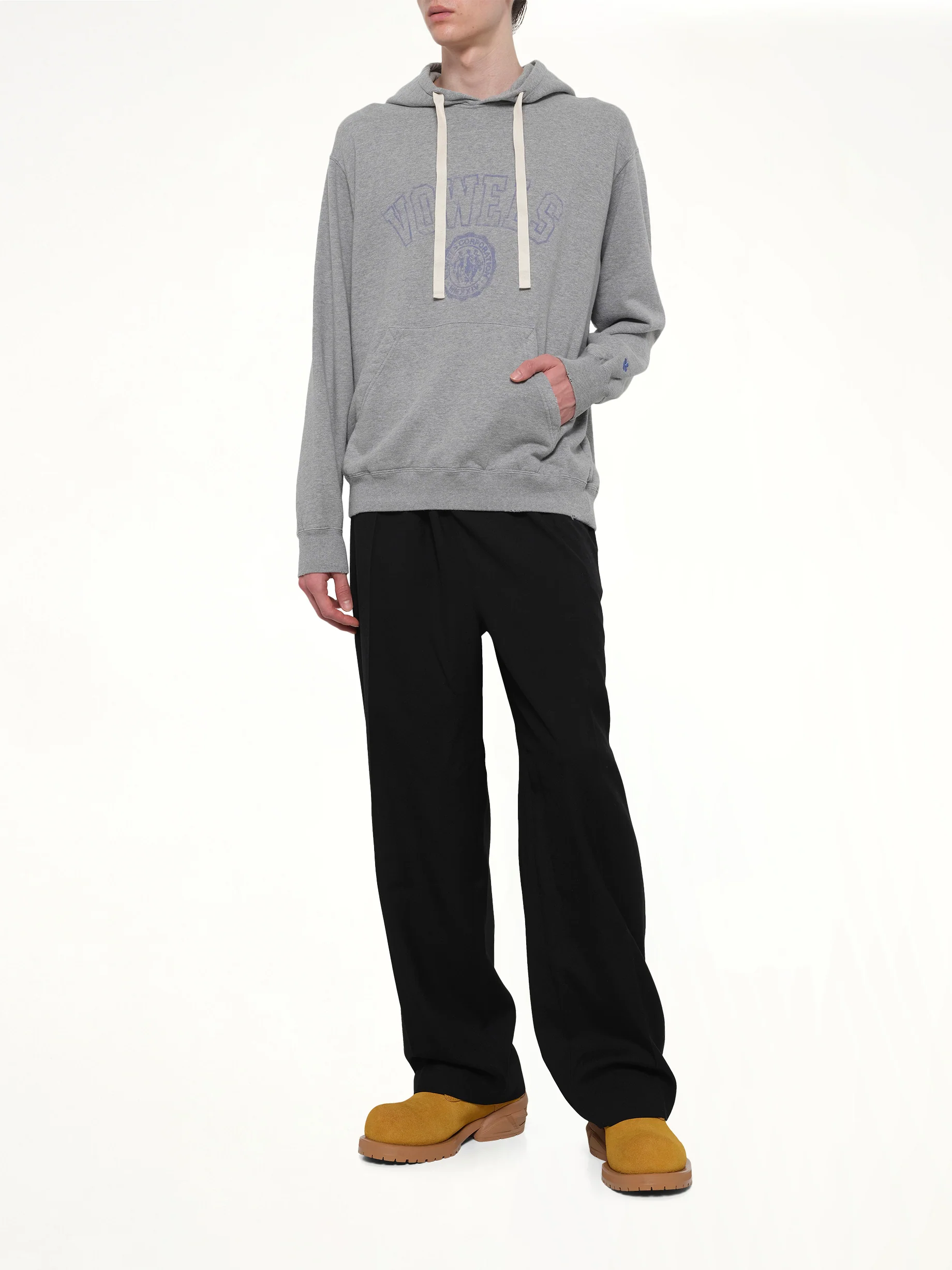 Faded Collegiate Hoodie in Grey Heather - Image 4