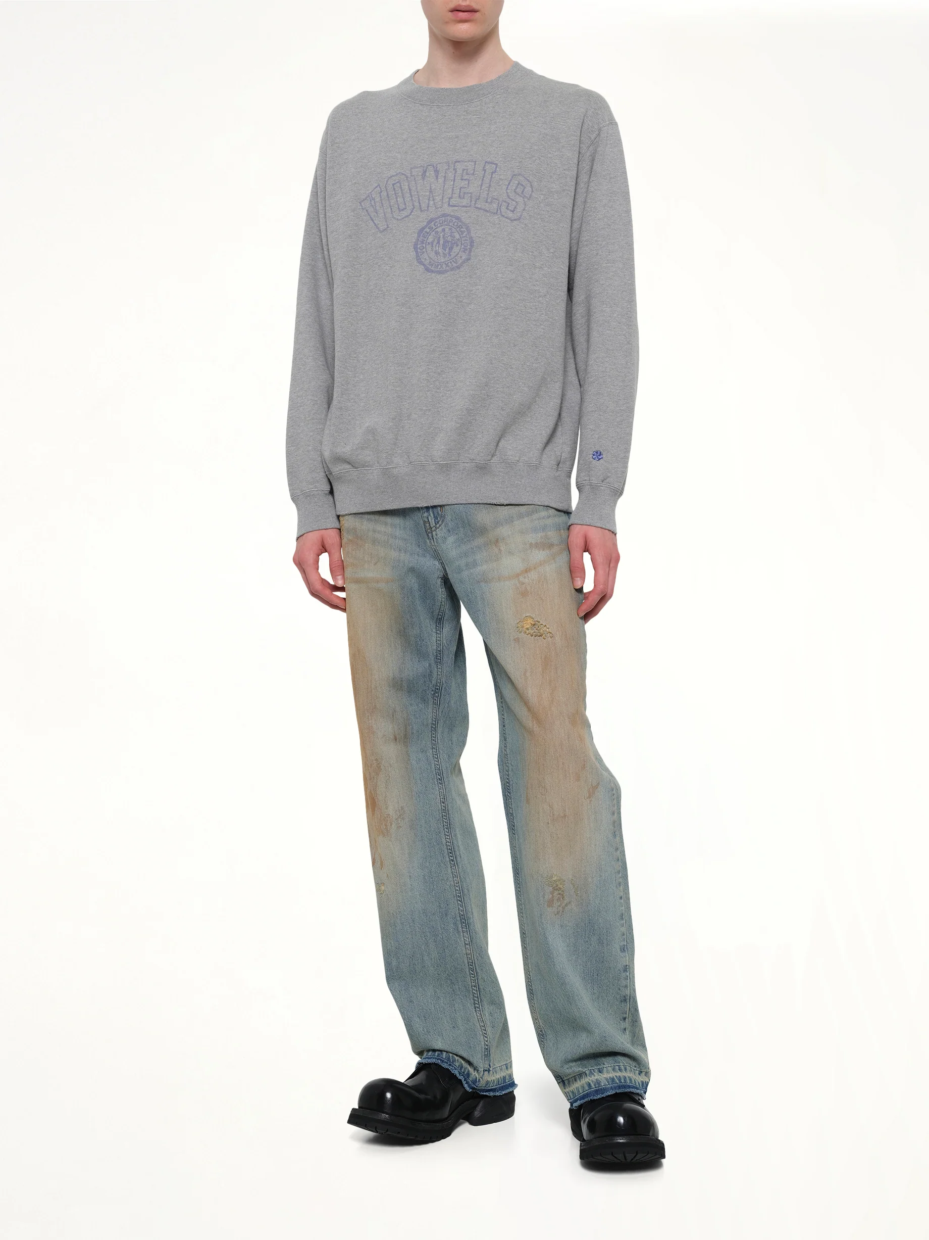 Faded Collegiate Sweatshirt in Grey Heather - Image 4