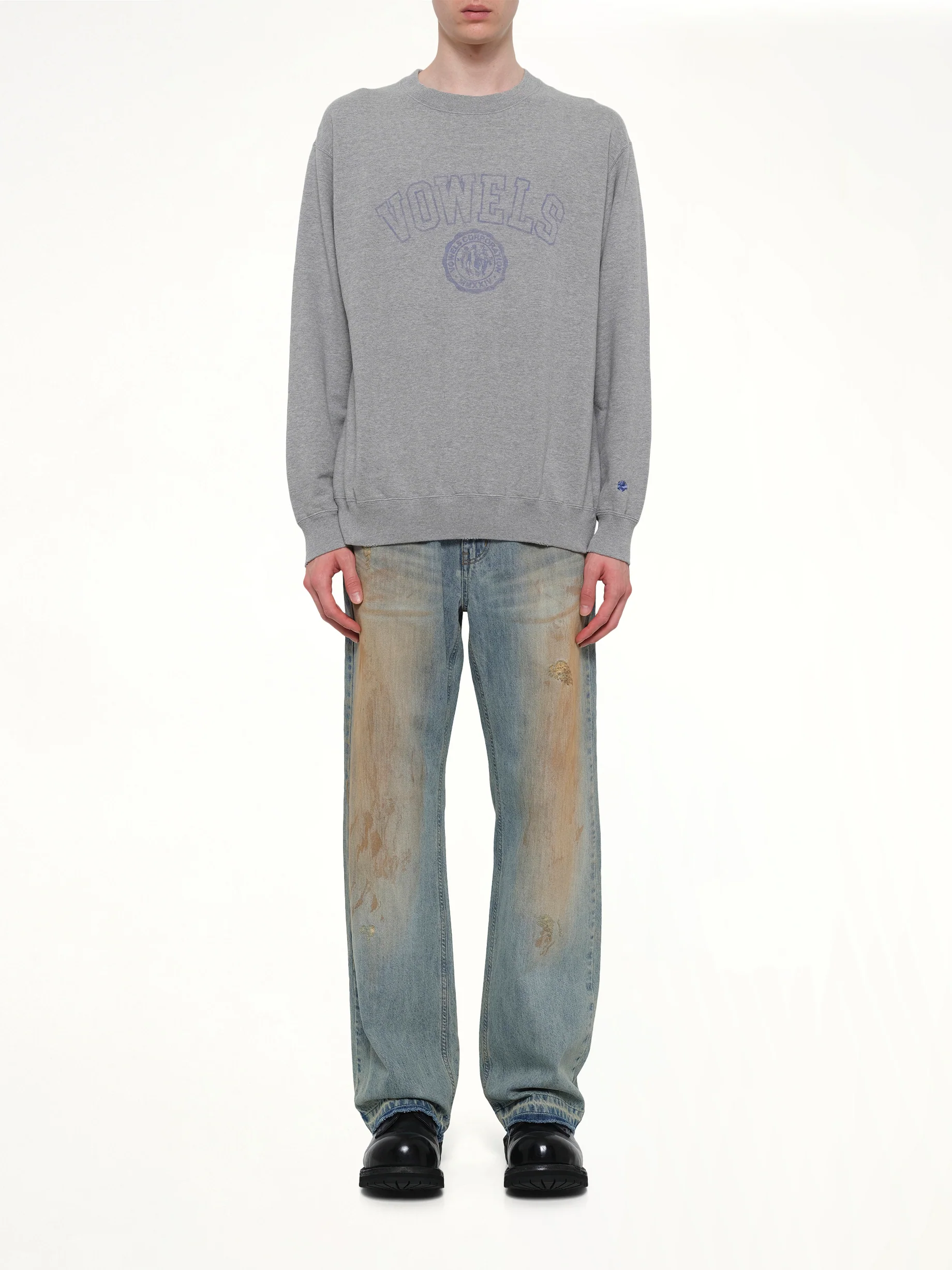 Faded Collegiate Sweatshirt in Grey Heather - Image 7
