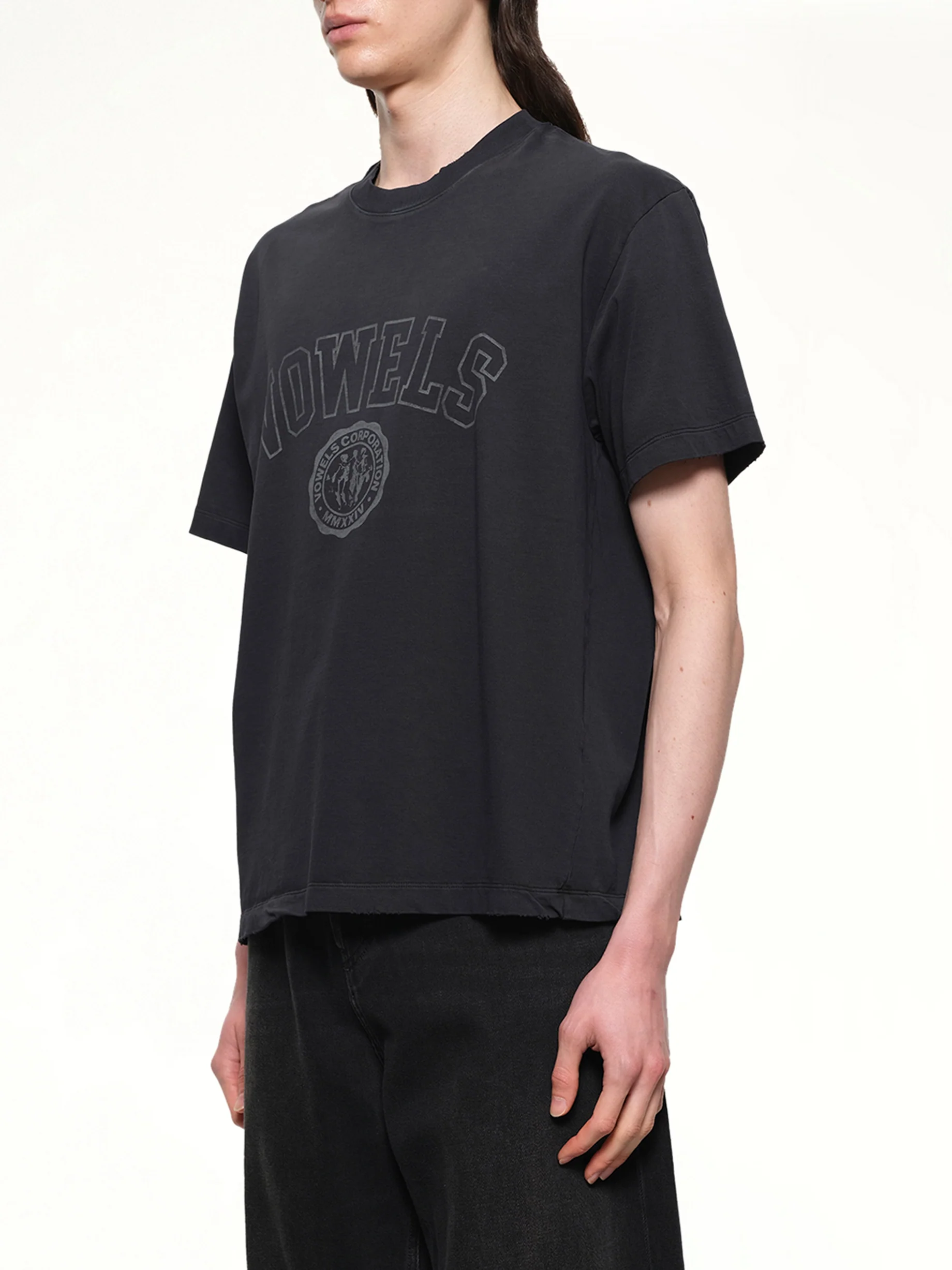 Faded Collegiate T-Shirt in Black - Image 3
