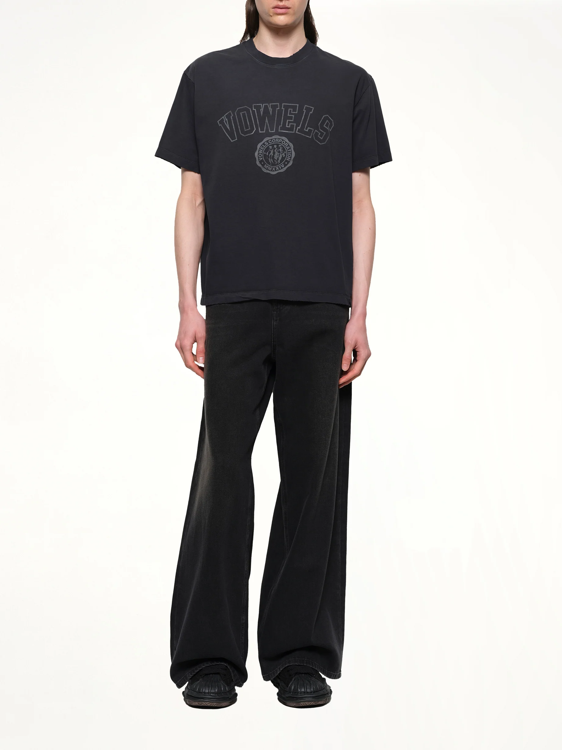 Faded Collegiate T-Shirt in Black - Image 4