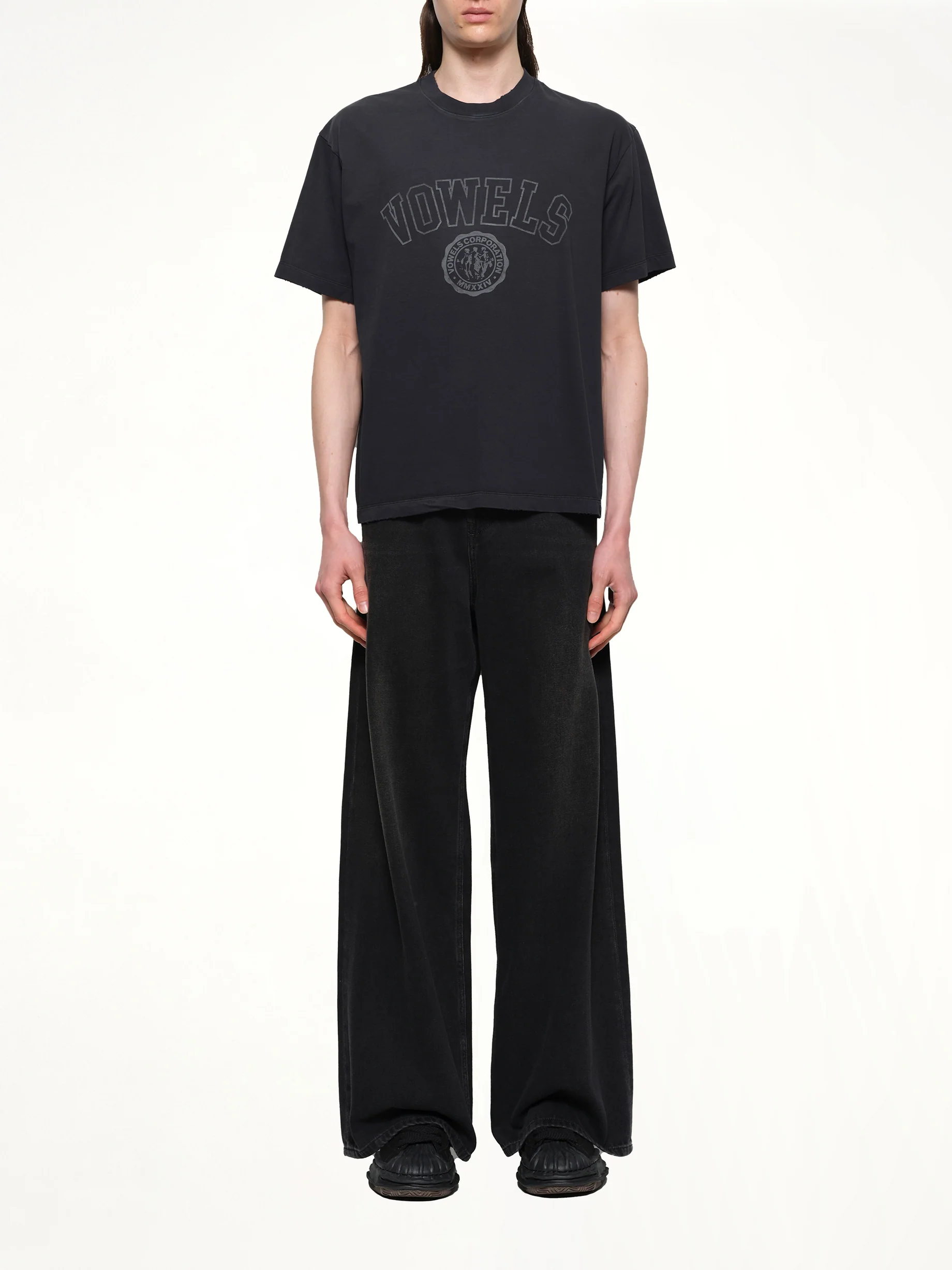 Faded Collegiate T-Shirt in Black - Image 7