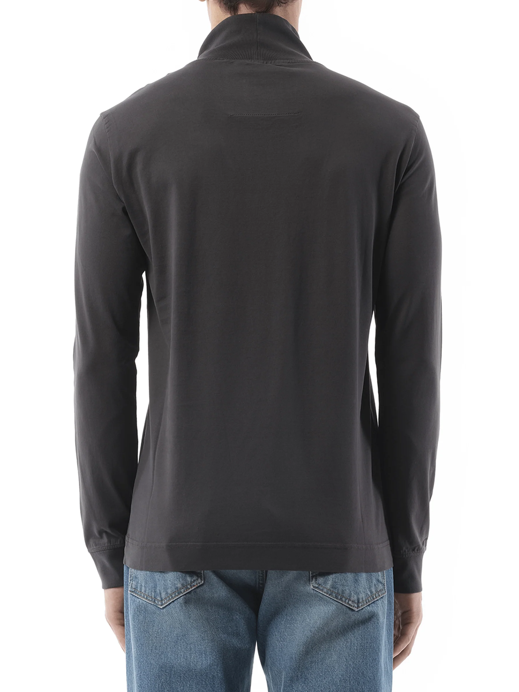 Faded Logo Dyed Long Sleeve T-Shirt in Black/Grey - Image 6