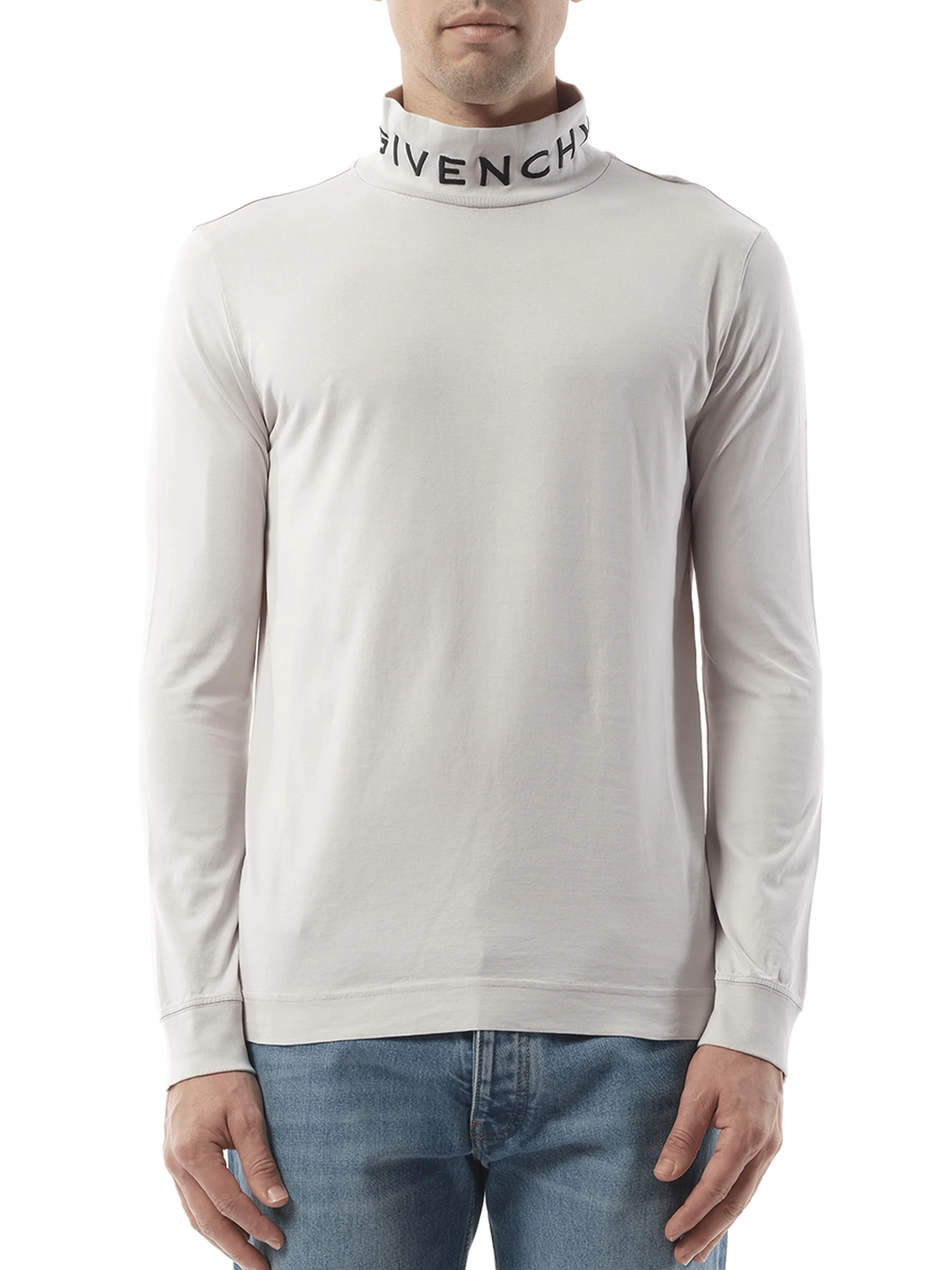 Faded Logo Dyed Long Sleeve T-Shirt in Cloud Grey