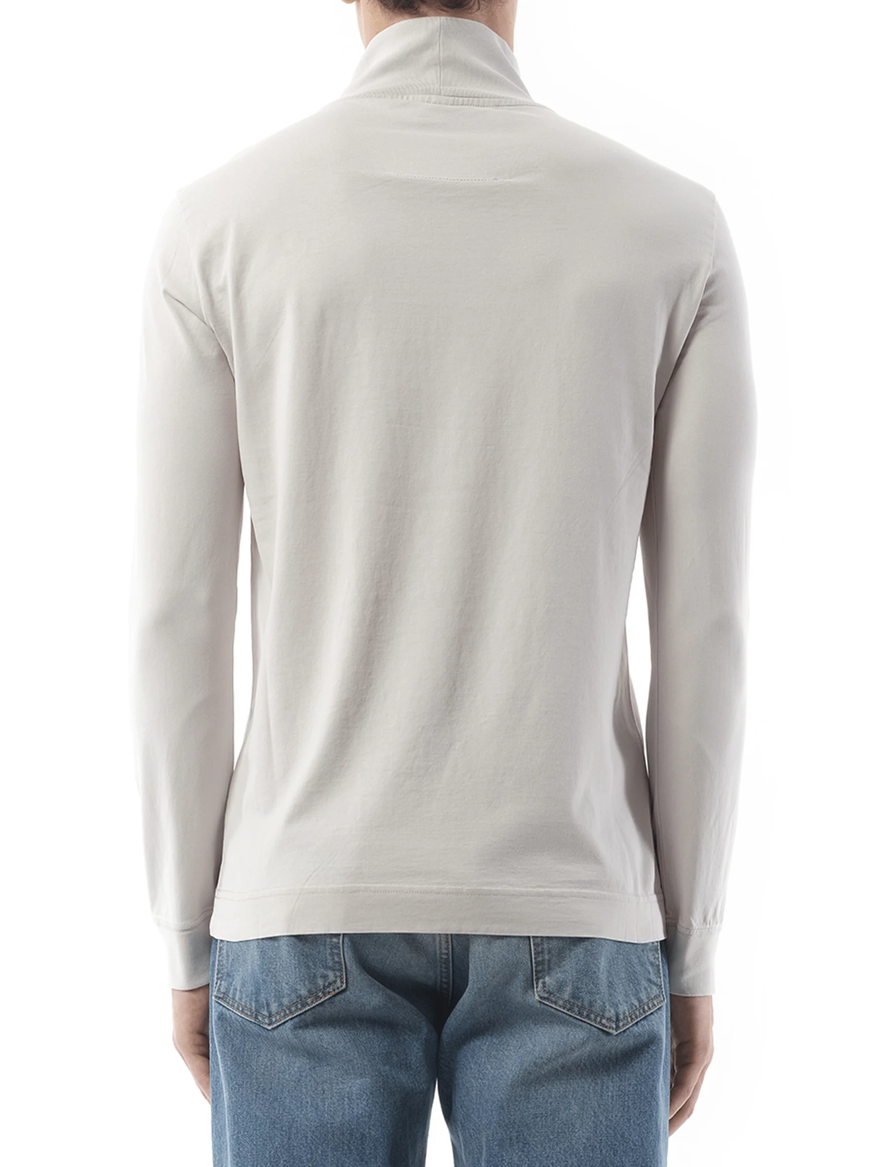 Faded Logo Dyed Long Sleeve T-Shirt in Cloud Grey - Image 6