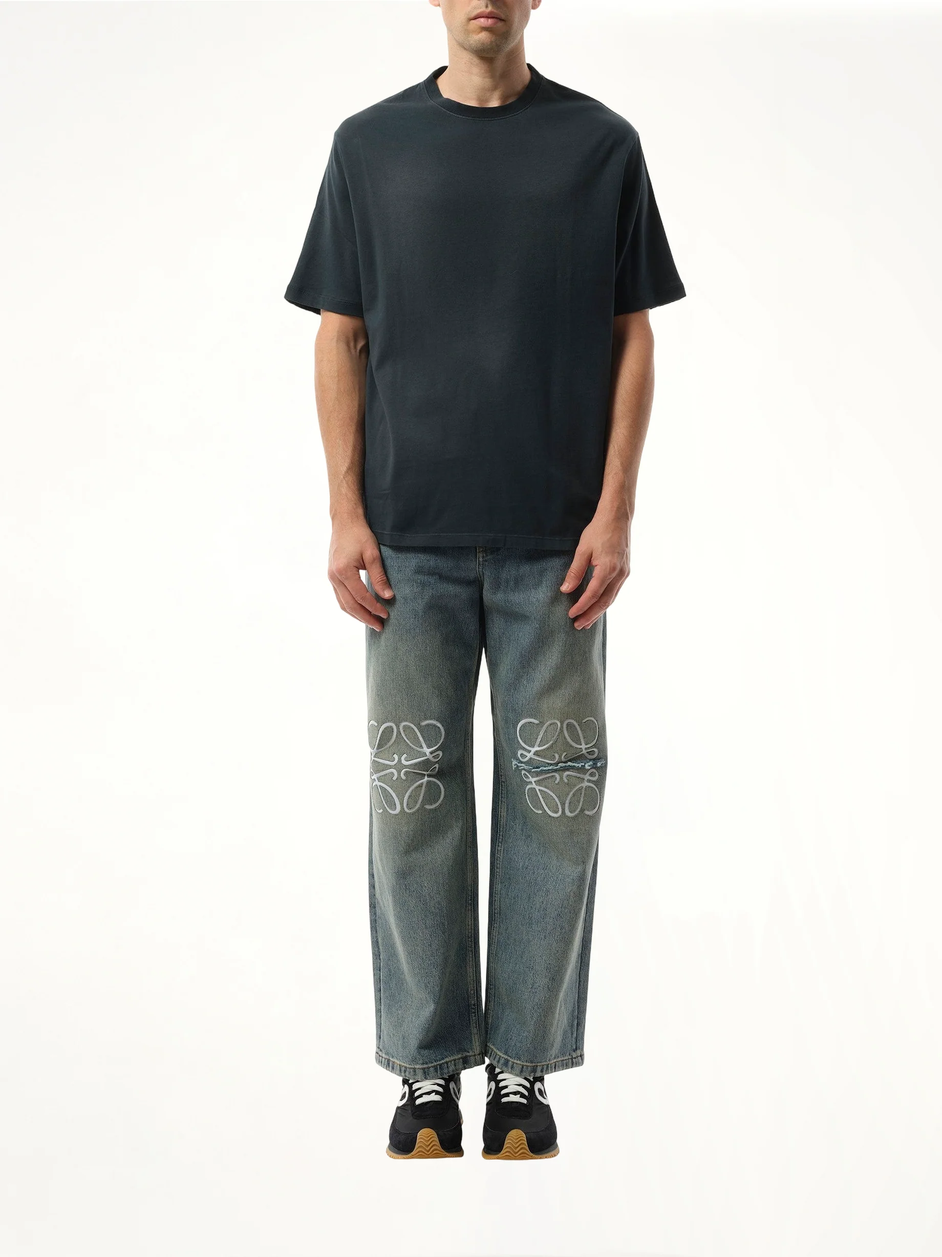 Faded Loose Fit T-Shirt in Black - Image 4