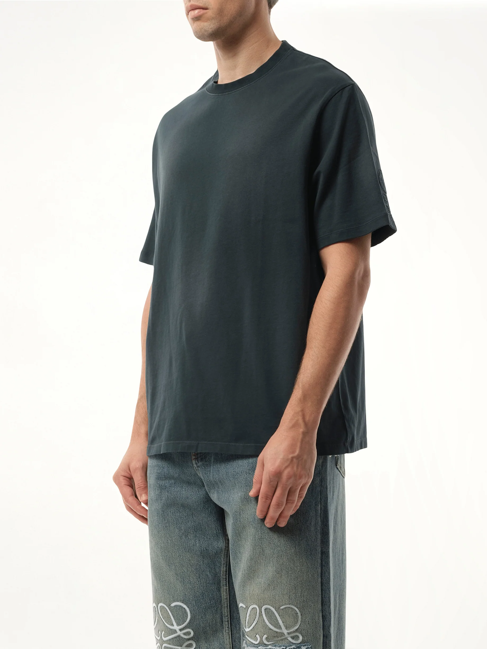 Faded Loose Fit T-Shirt in Black - Image 5