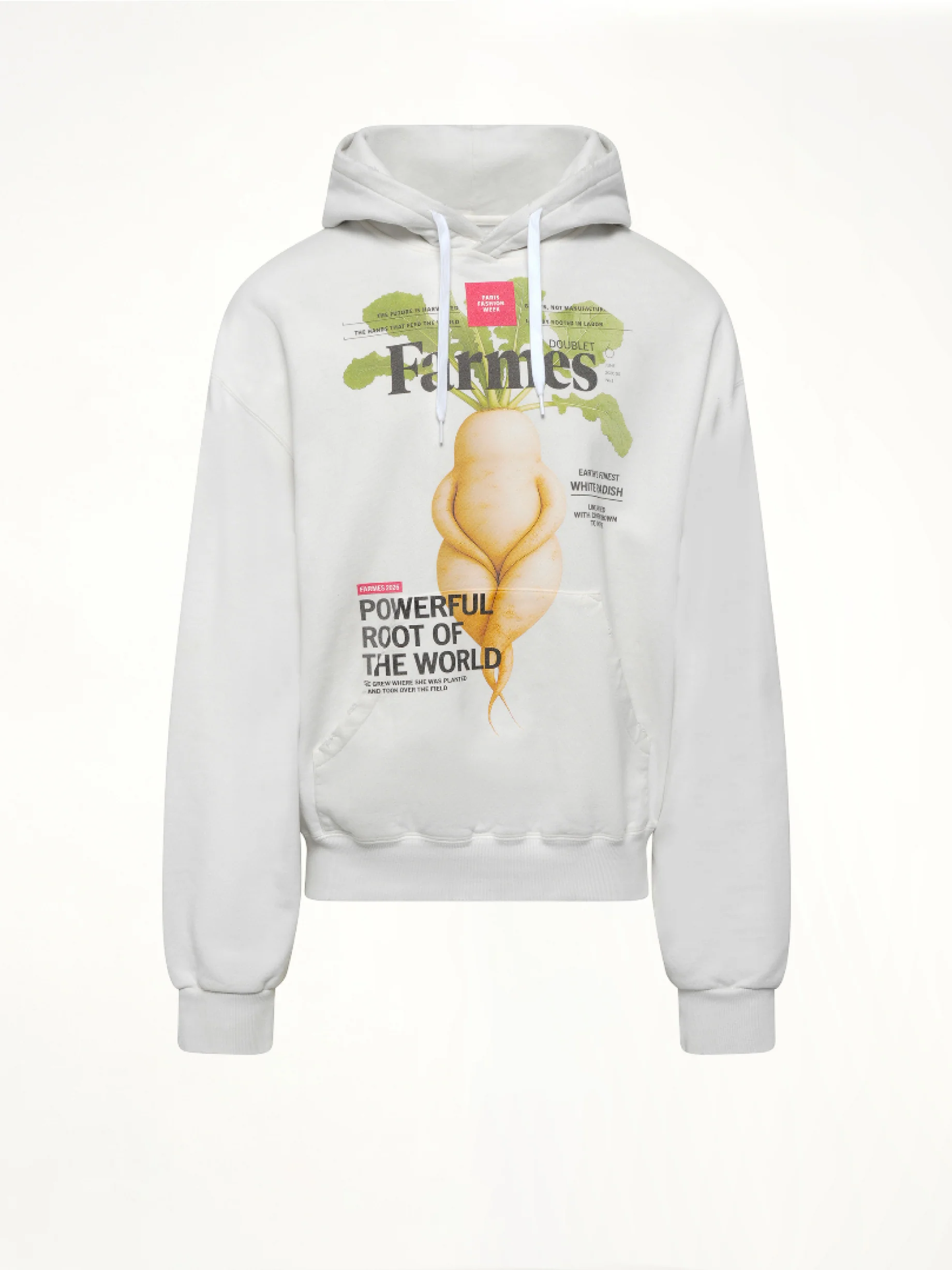 Farmes Magazine Cover Hoodie in White - Image 2