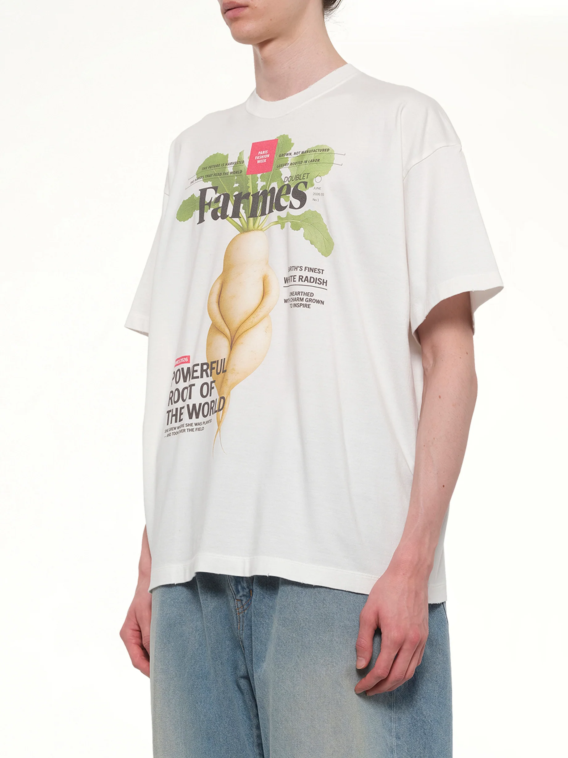 Farmes Magazine Cover T-Shirt in White - Image 3