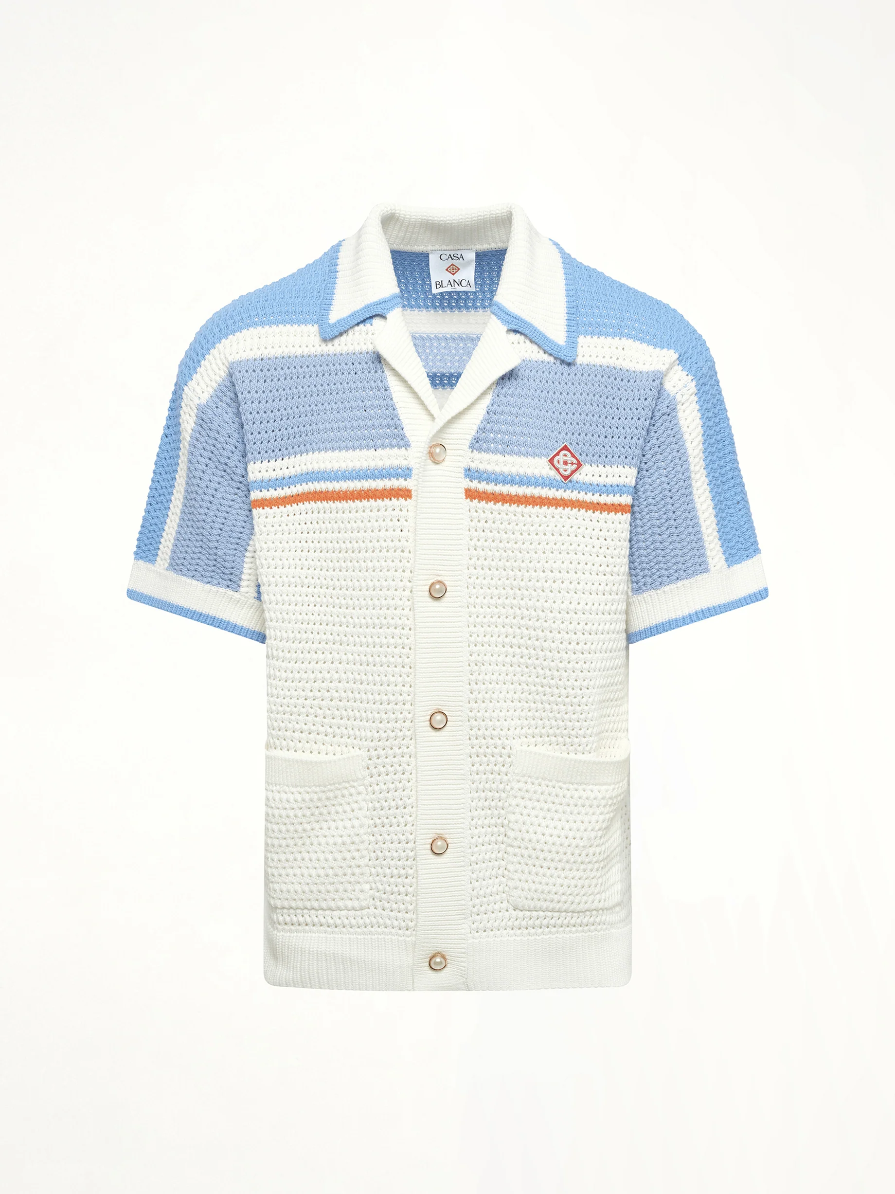 Faux Crochet Shirt in Blue - Image 2