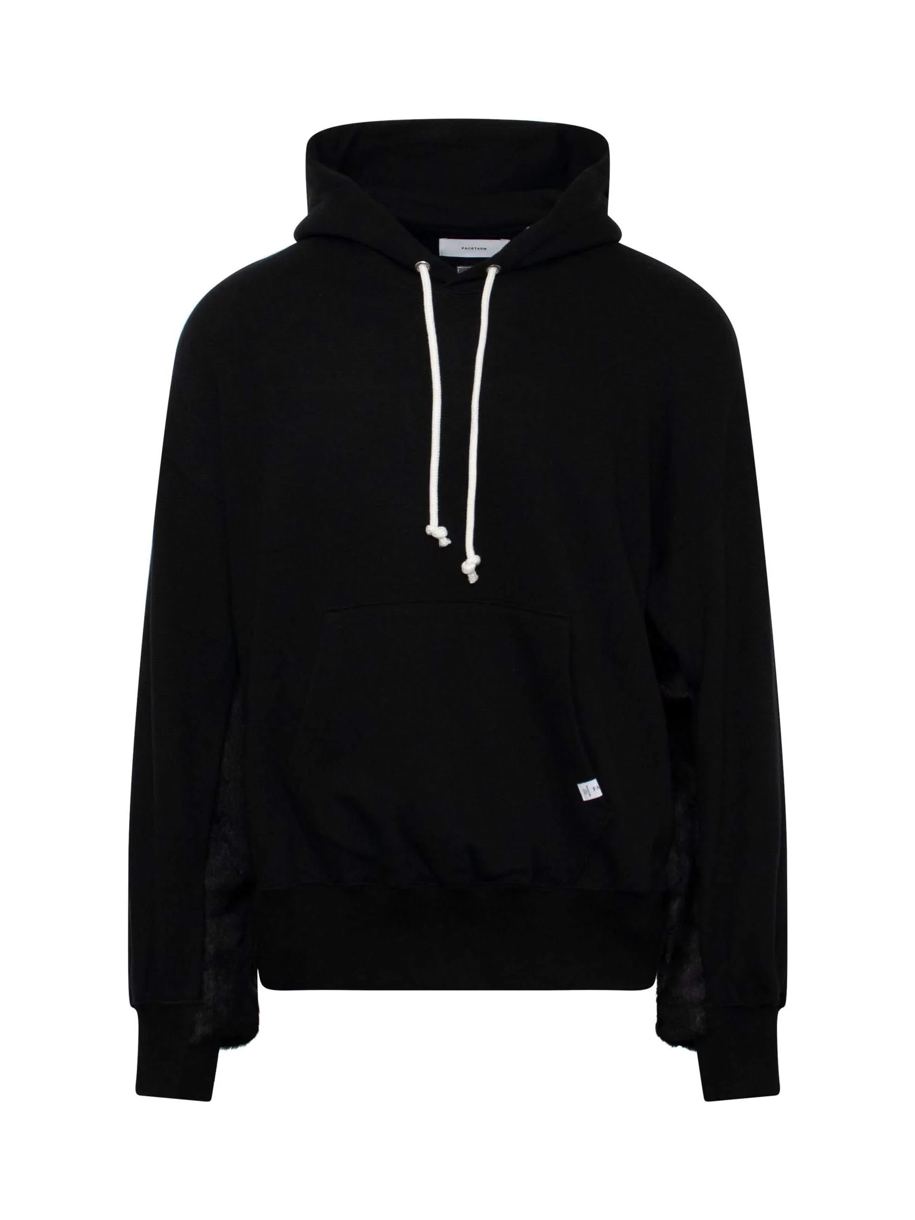 Faux Fur Hoodie in Black