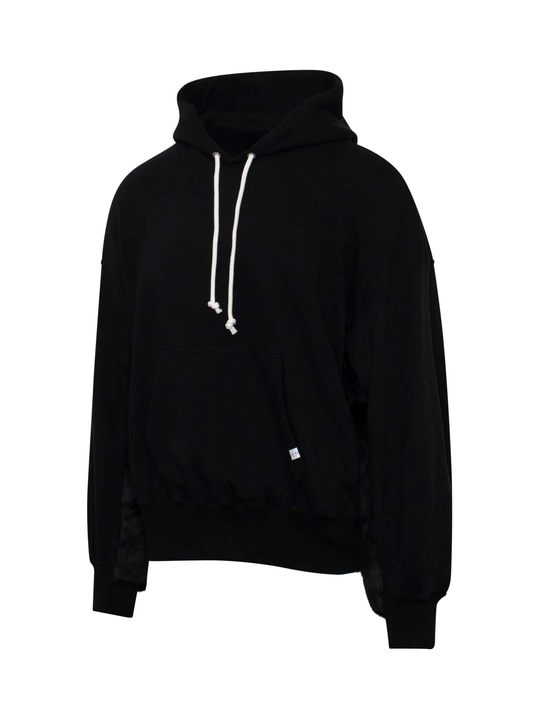 Faux Fur Hoodie in Black - Image 2