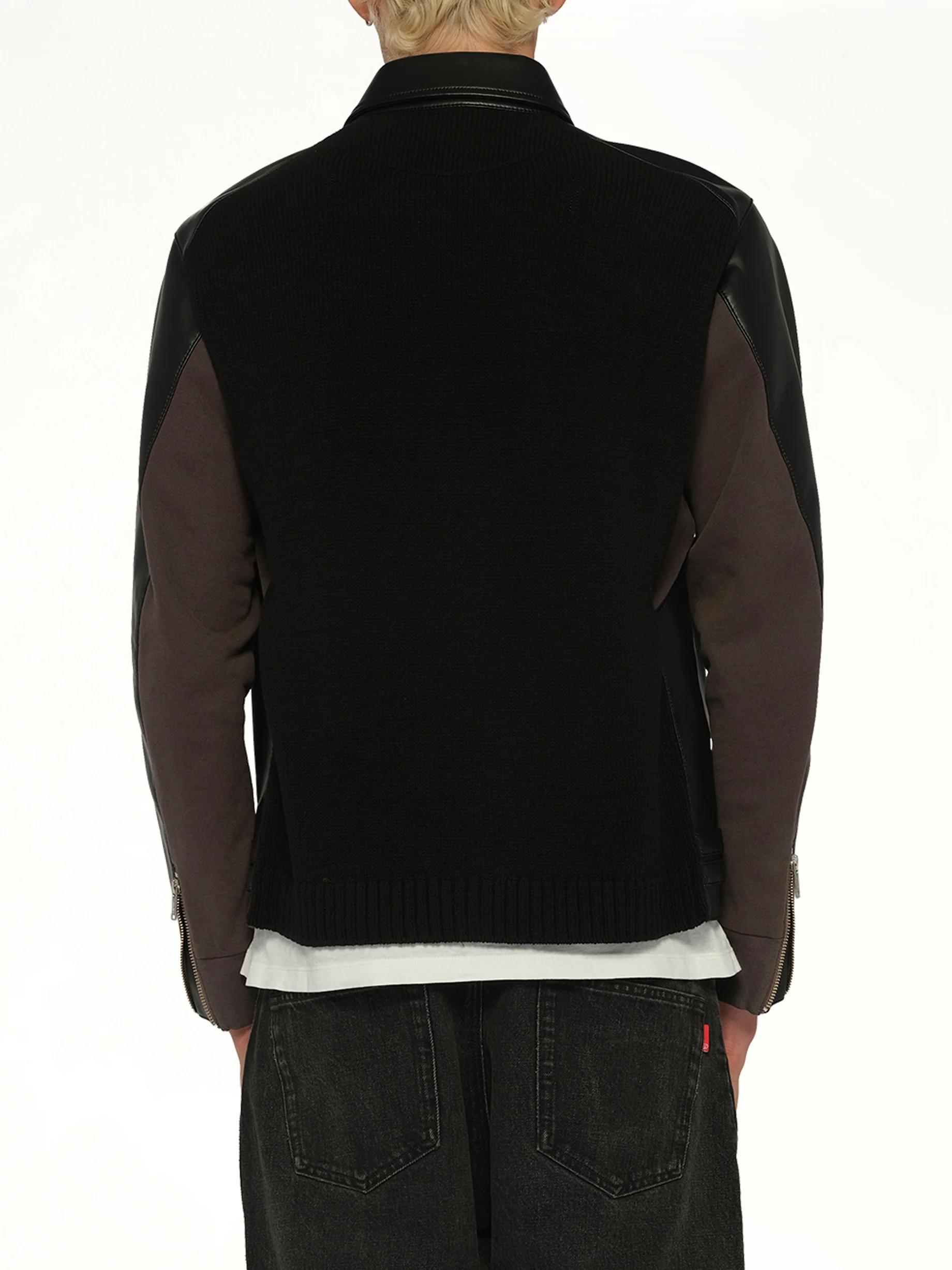 Faux Leather Blouson in Black - Image 5