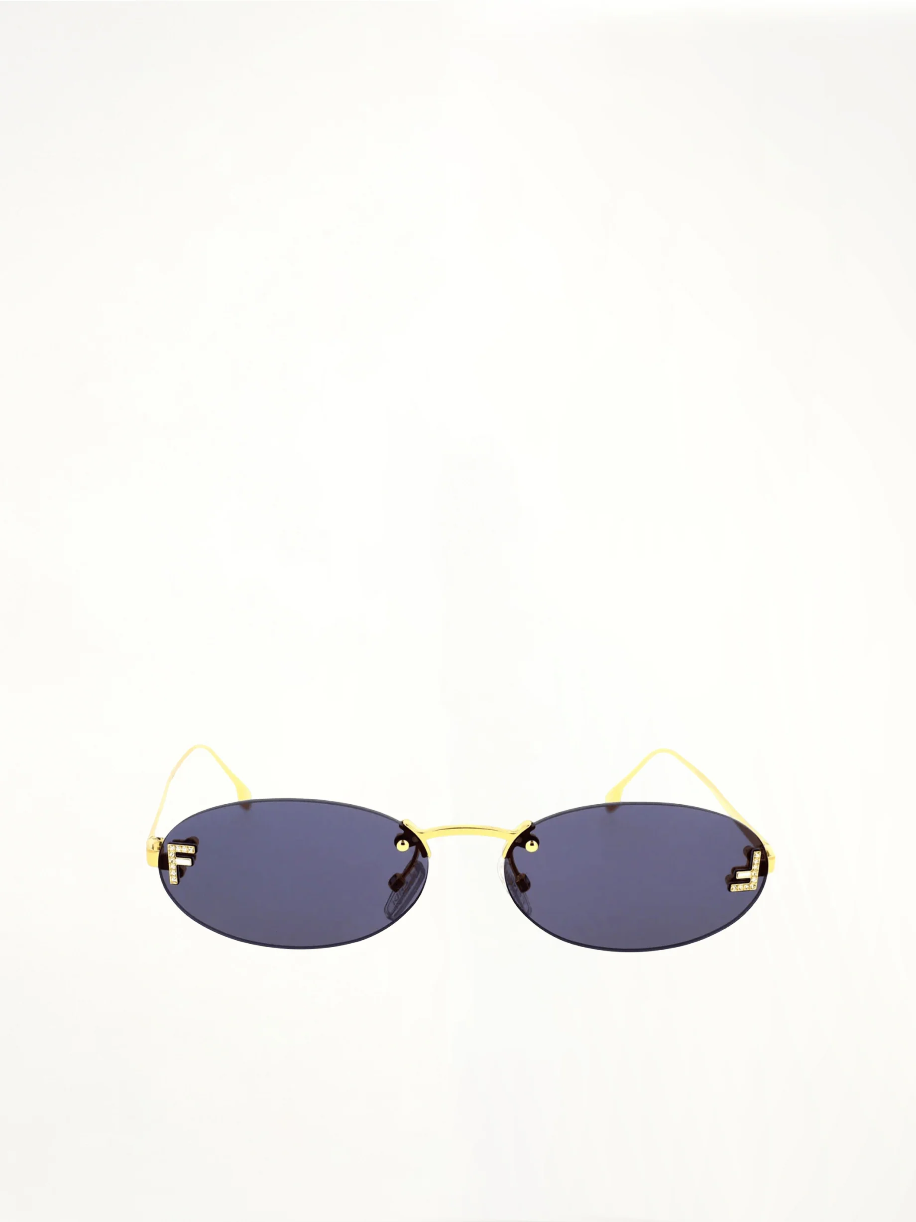 Fendi FE4075US 5430V Metal Sunglasses in Dark Blue/Gold - Image 2