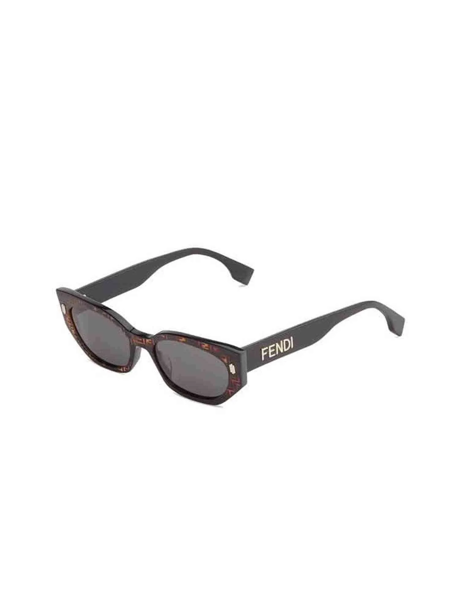 FE40018I Logo Sunglasses with Smoke Lens in Coloured Havana - Image 2