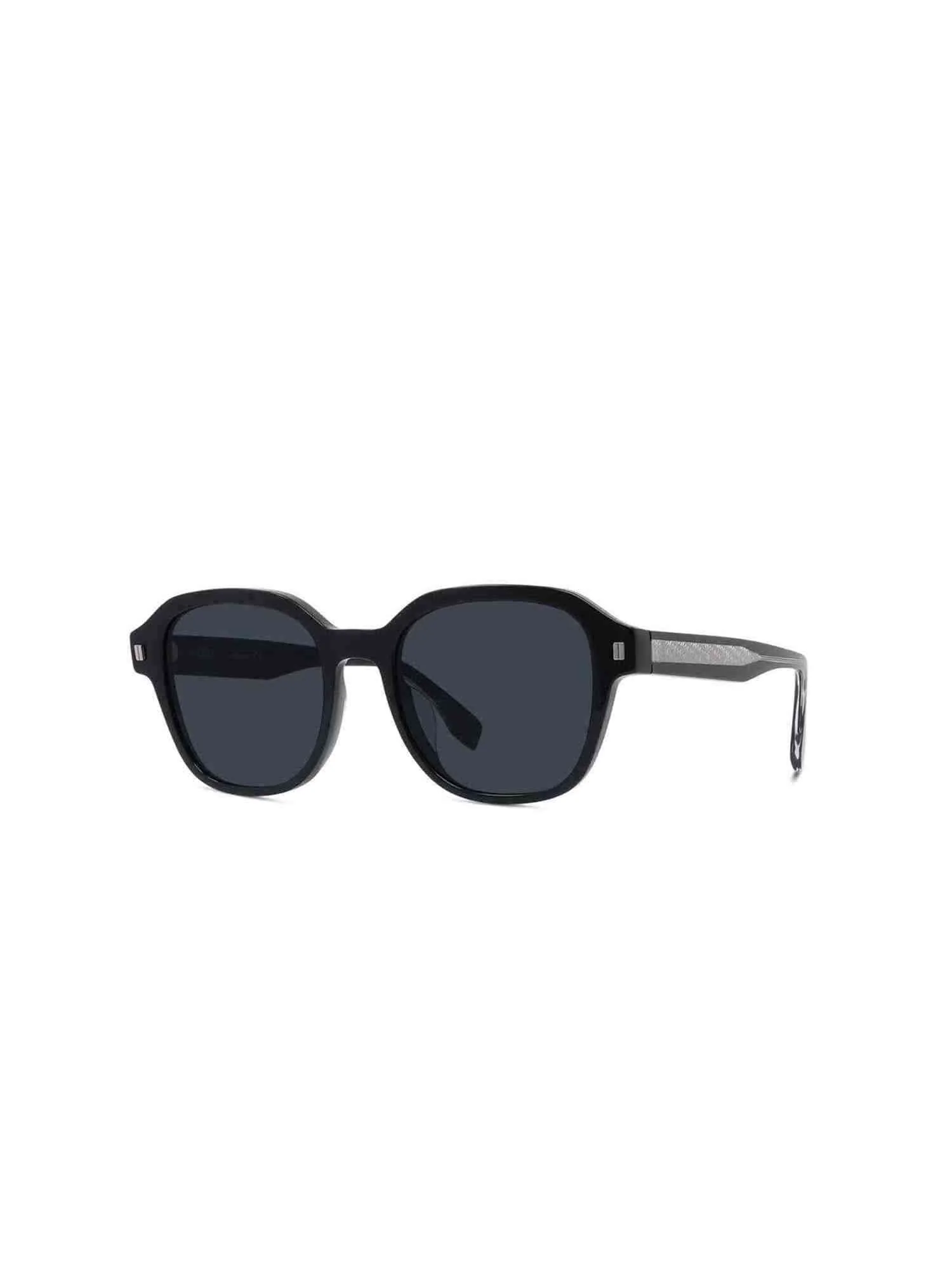 FE40002U Square Sunglasses with Blue Lens in Shiny Black - Image 2