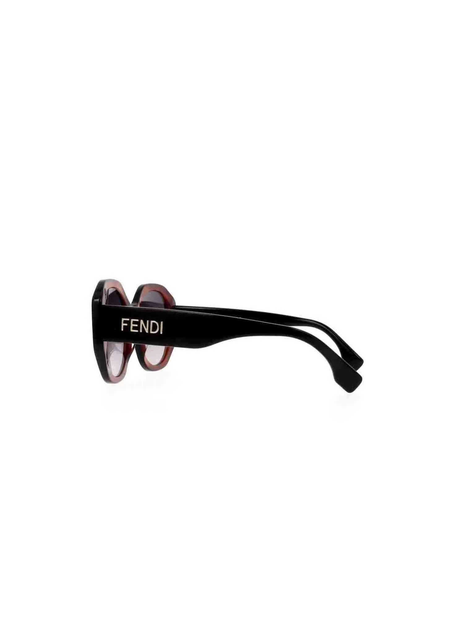 FE40045I Geometric Sunglasses with Gradient Smoke Lens in Blonde Havana - Image 3