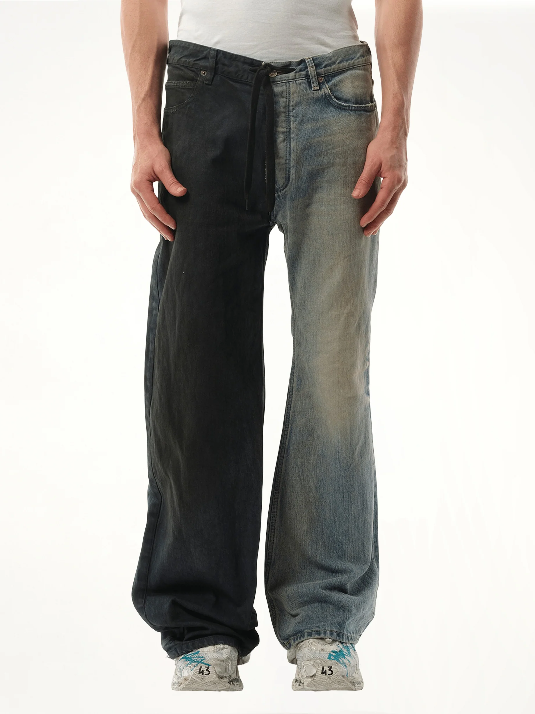Fifty-Fifty Pants in Grey/Blue