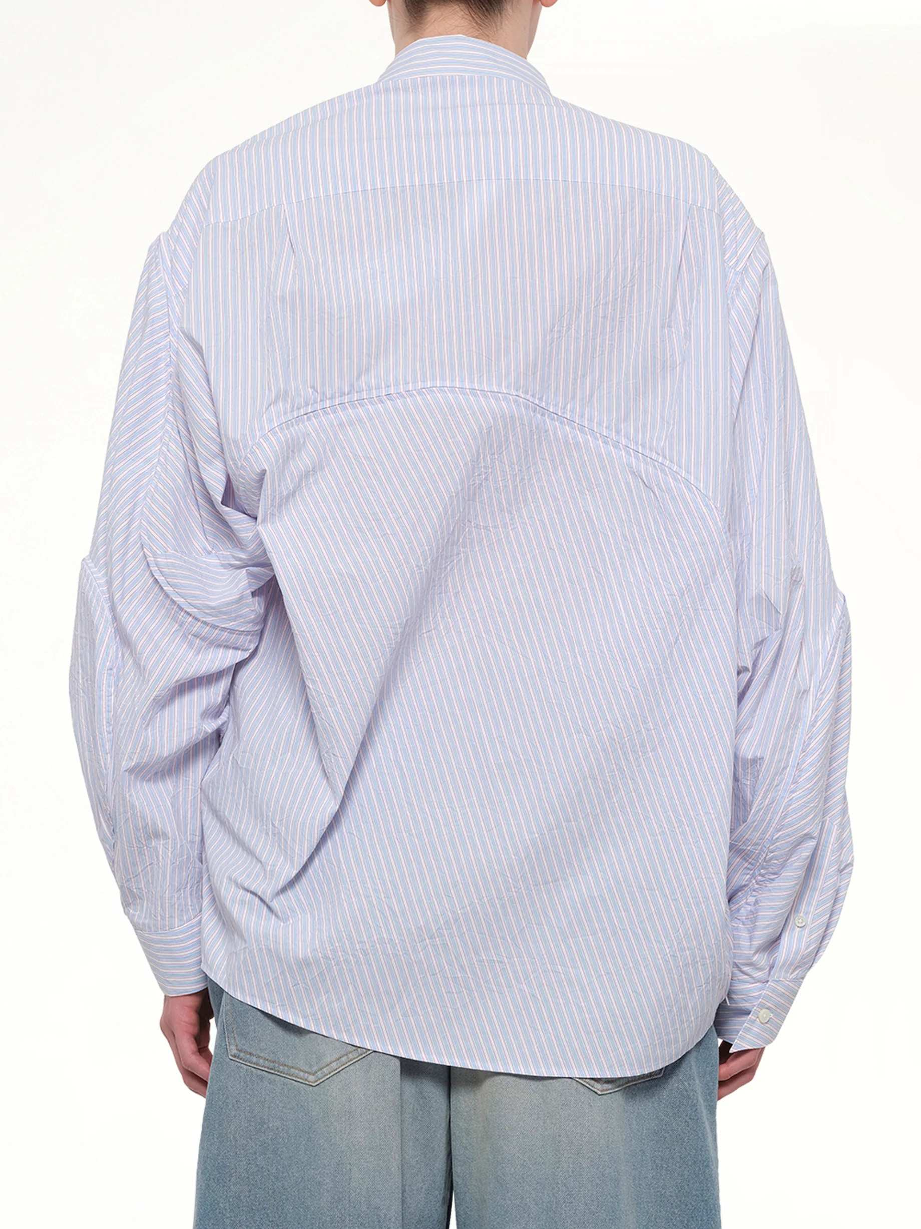 Filleted Zip Shirt in Blue - Image 5