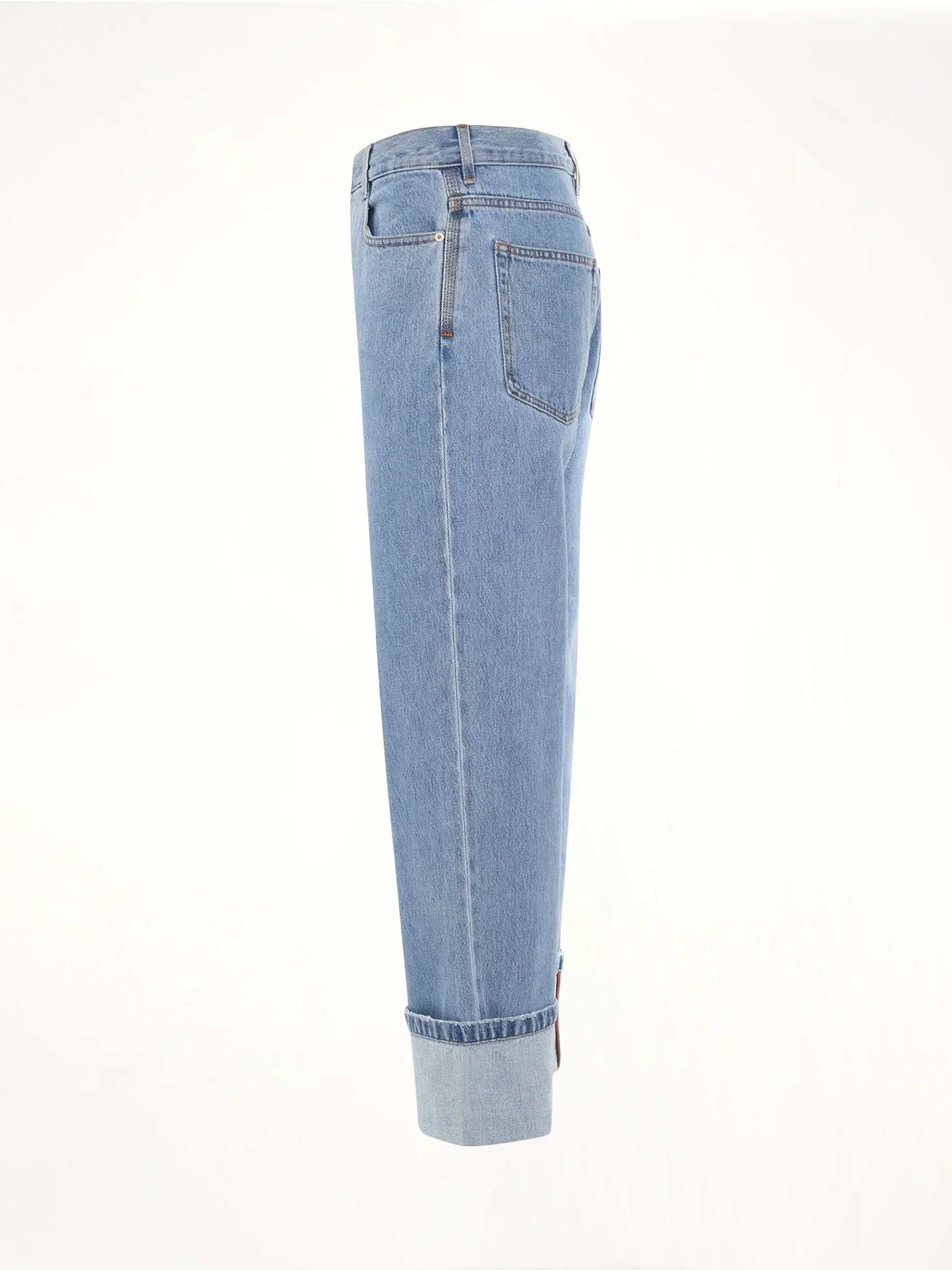 Fisherman Turn Up Jeans in Light Denim - Image 3