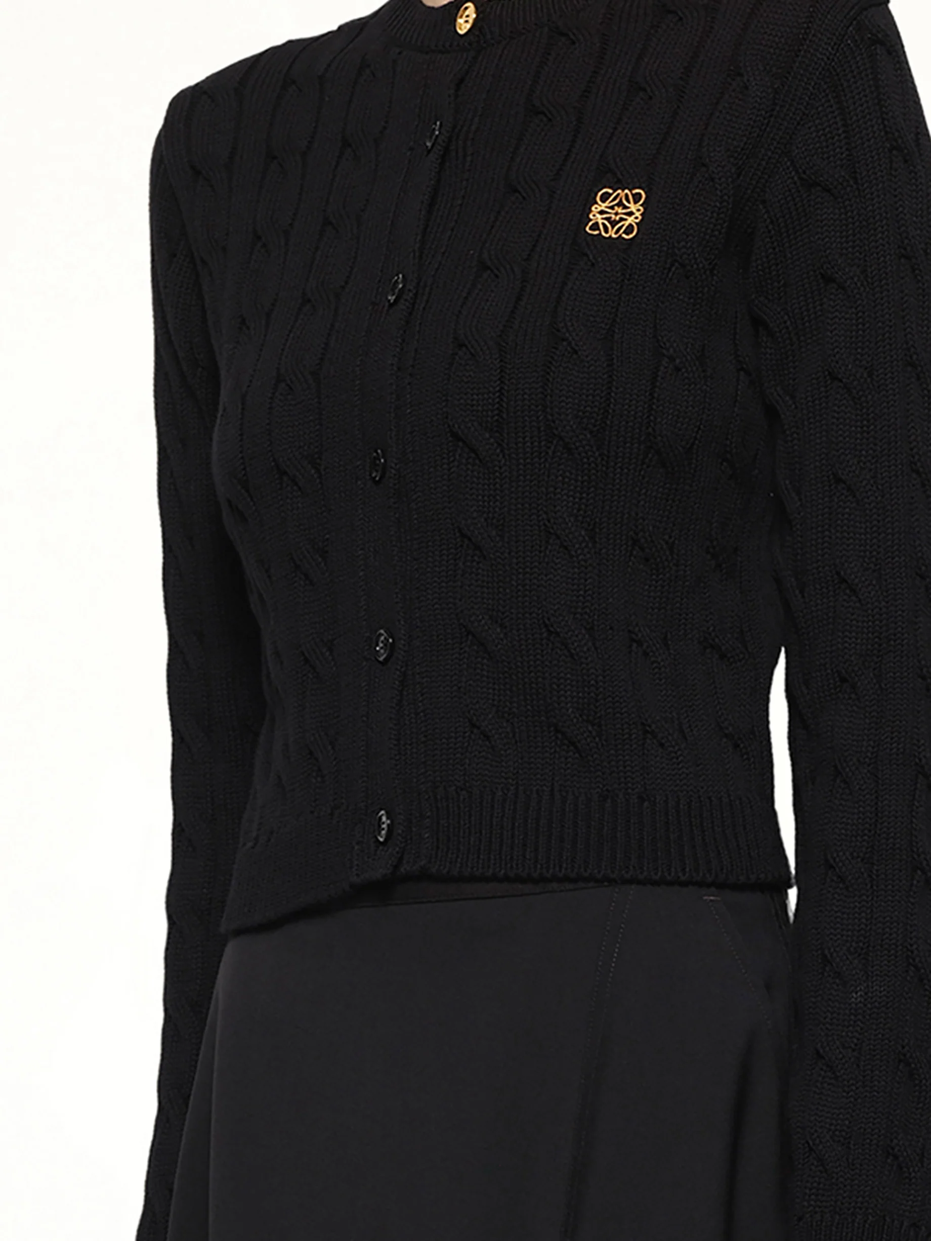 Fitted Cardigan in Black - Image 3