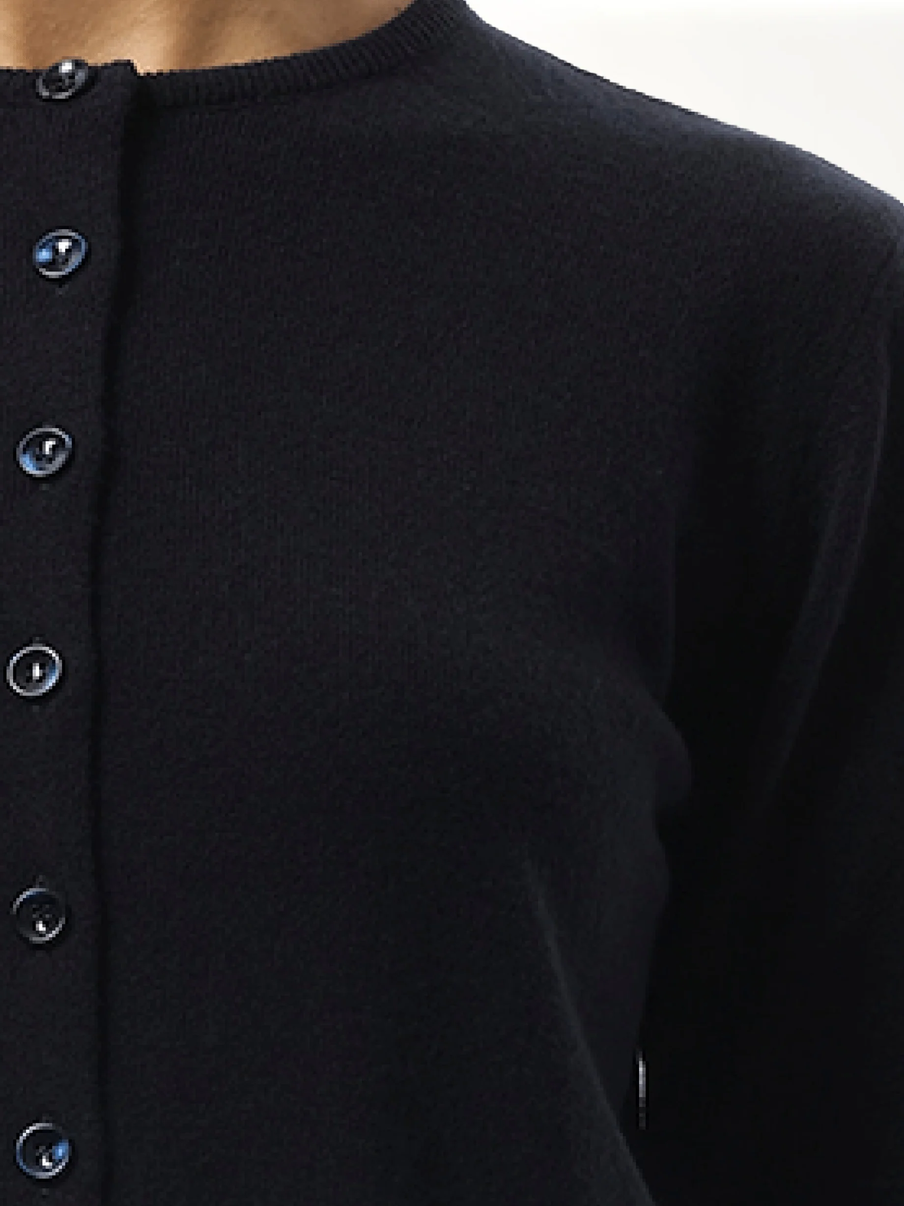 Fitted Cardigan in Navy - Image 3