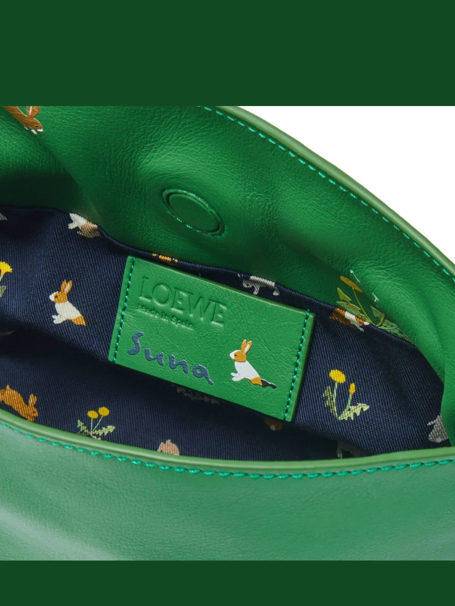 Flamenco Clutch Mini Bunnies in Tropical Green - Image 3