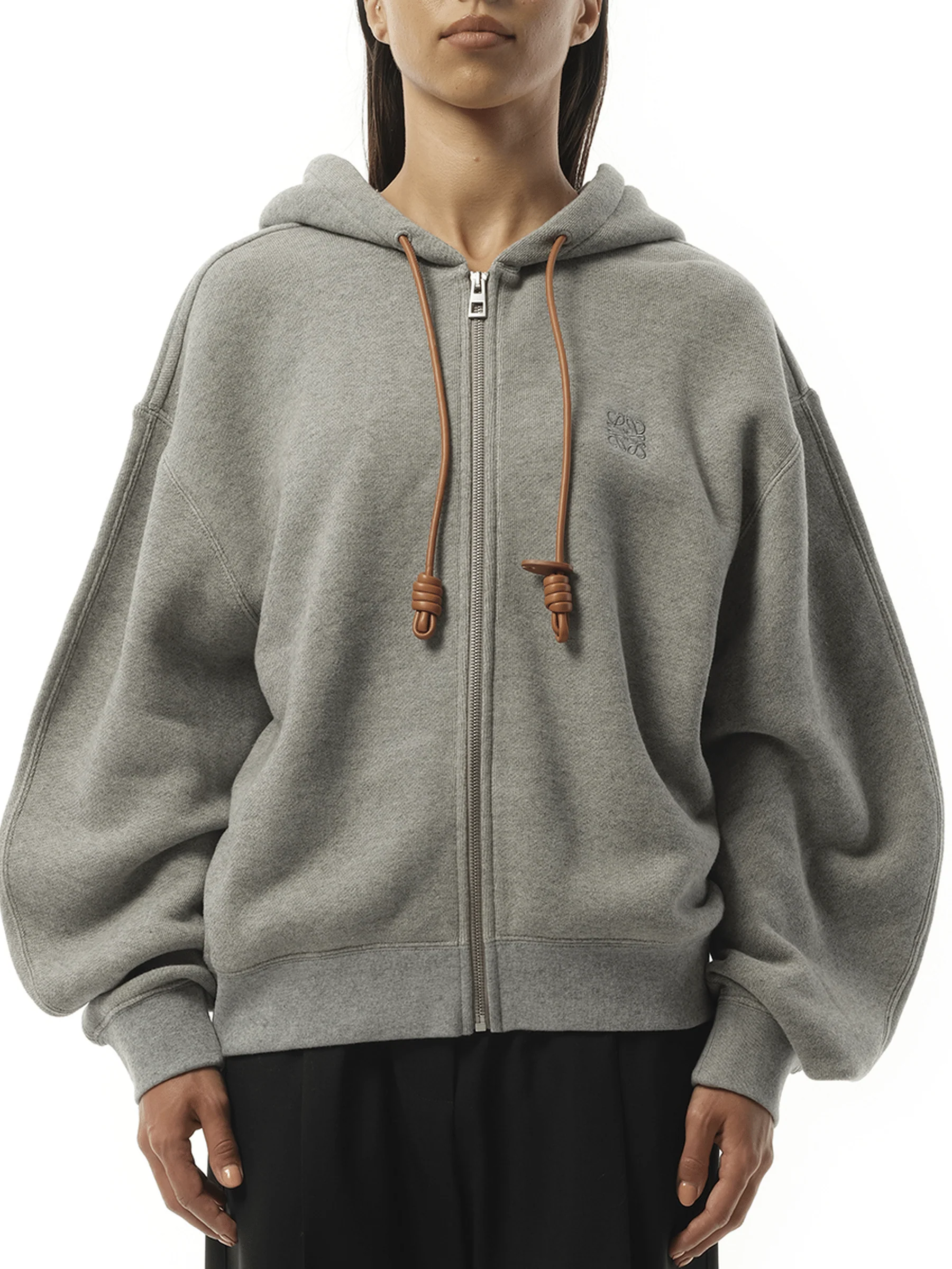 Flamenco Zip Hoodie in Grey Melange