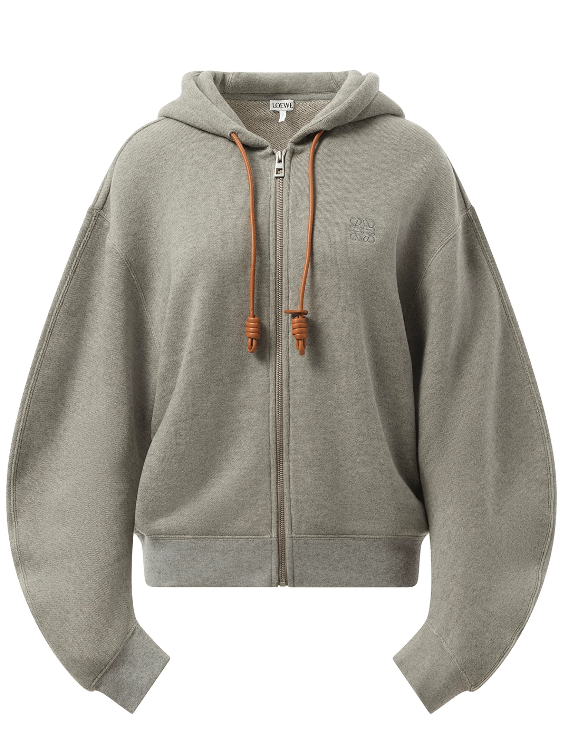 Flamenco Zip Hoodie in Grey Melange - Image 2