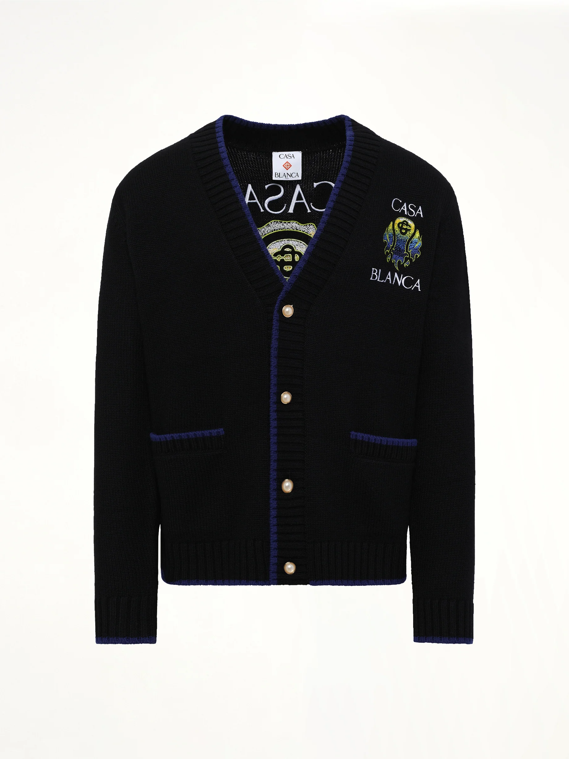 Flaming Tennis Ball Cardigan in Black - Image 2
