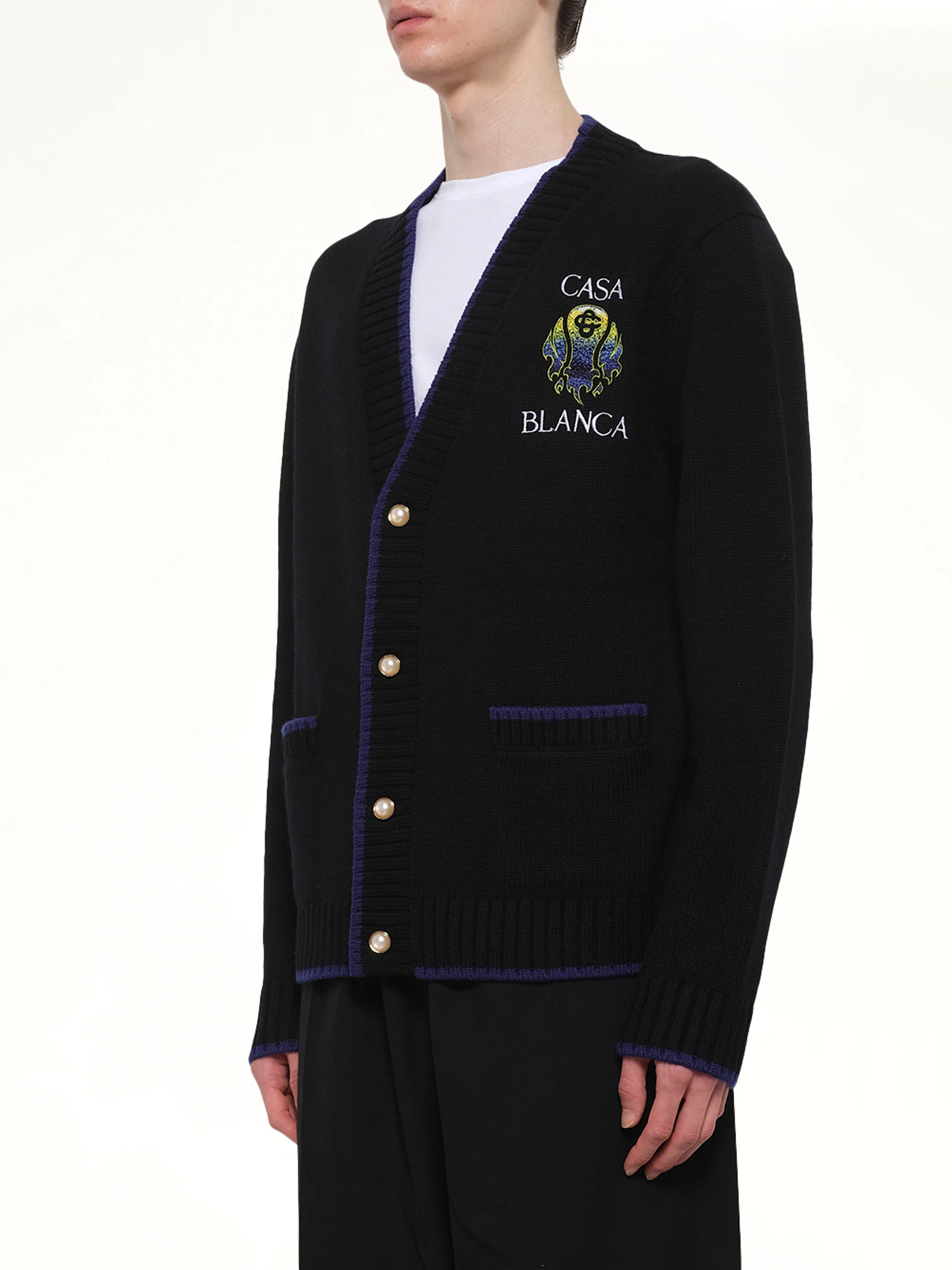 Flaming Tennis Ball Cardigan in Black - Image 3