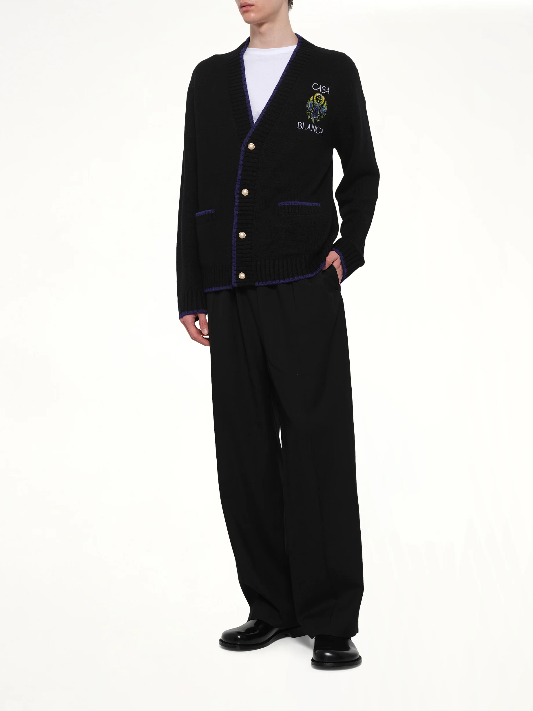 Flaming Tennis Ball Cardigan in Black - Image 4