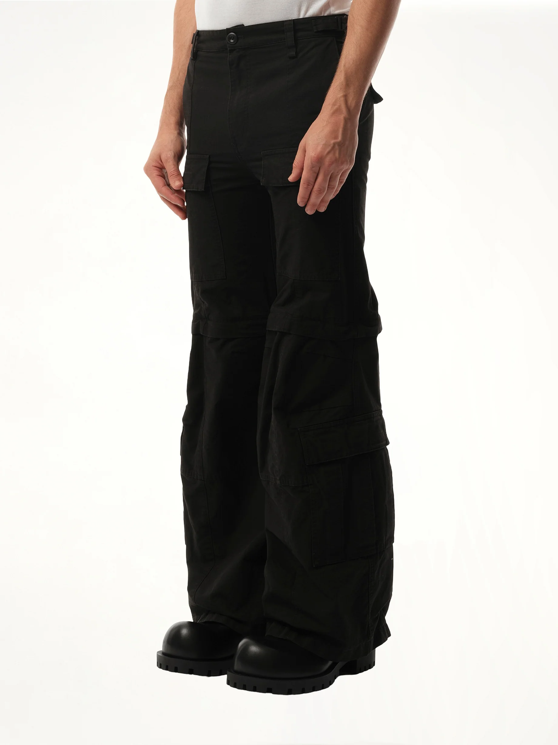 Flared Cargo Pants in Black - Image 5