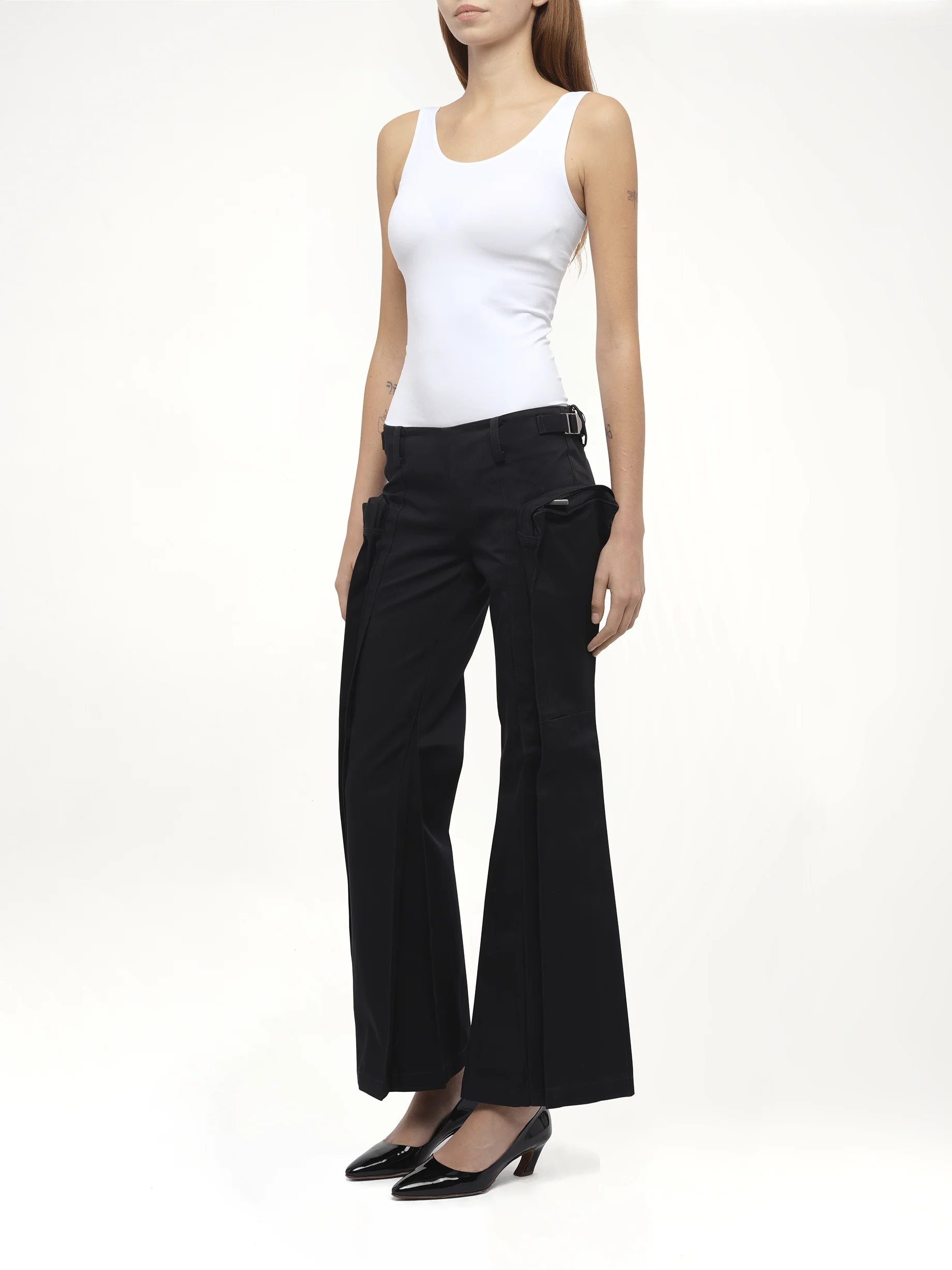 Flared Cargos in Black - Image 4