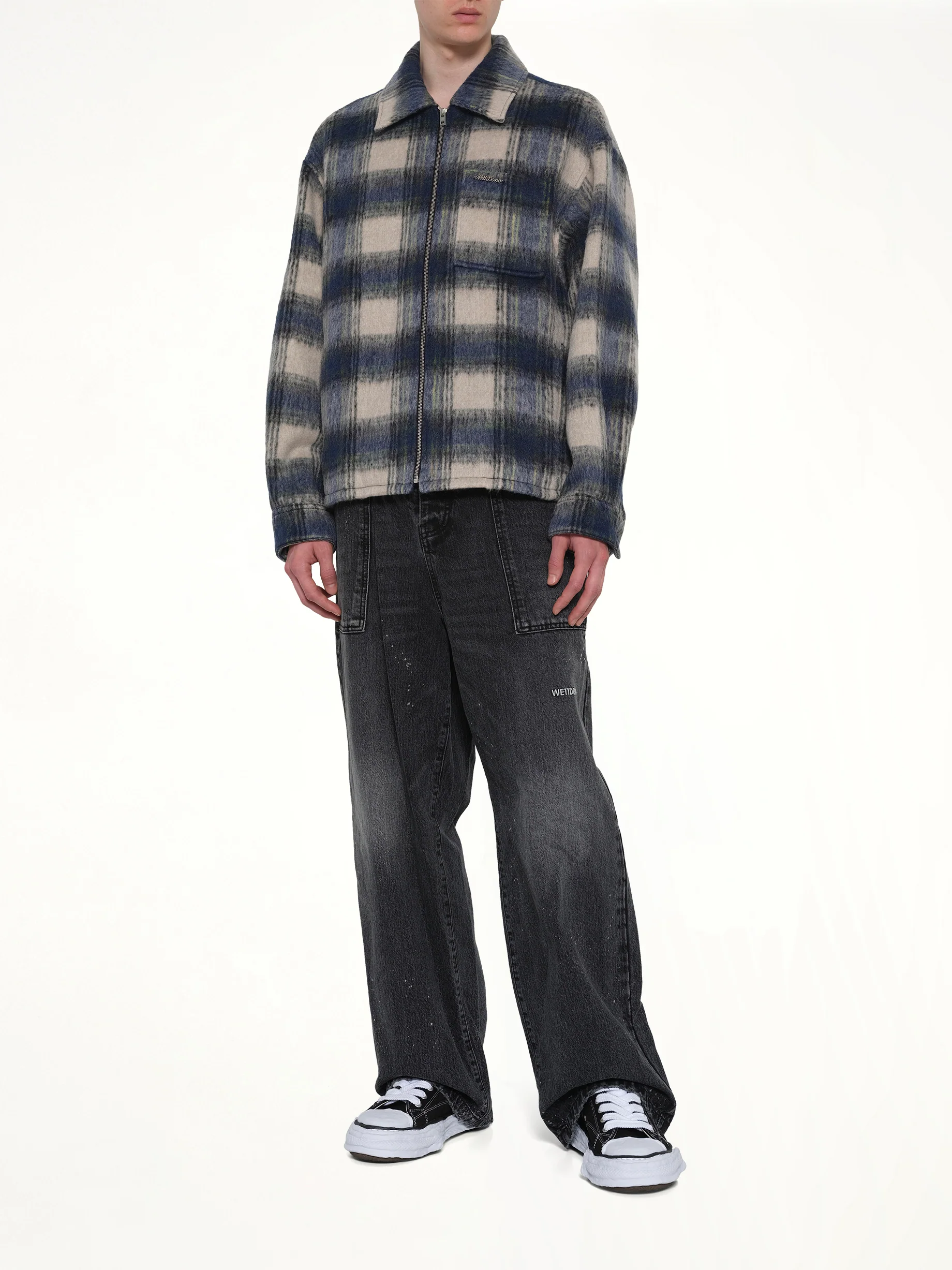 Fleece Lined Check Shirts in Blue - Image 4