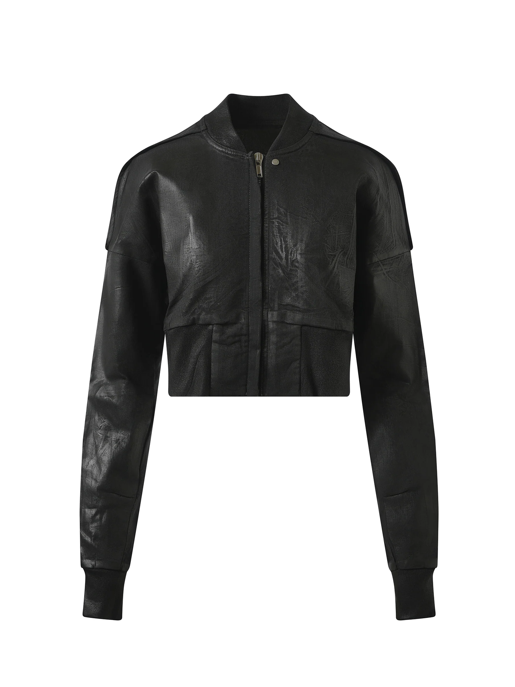 Flight Cropped Denim Jacket in Black - Image 2